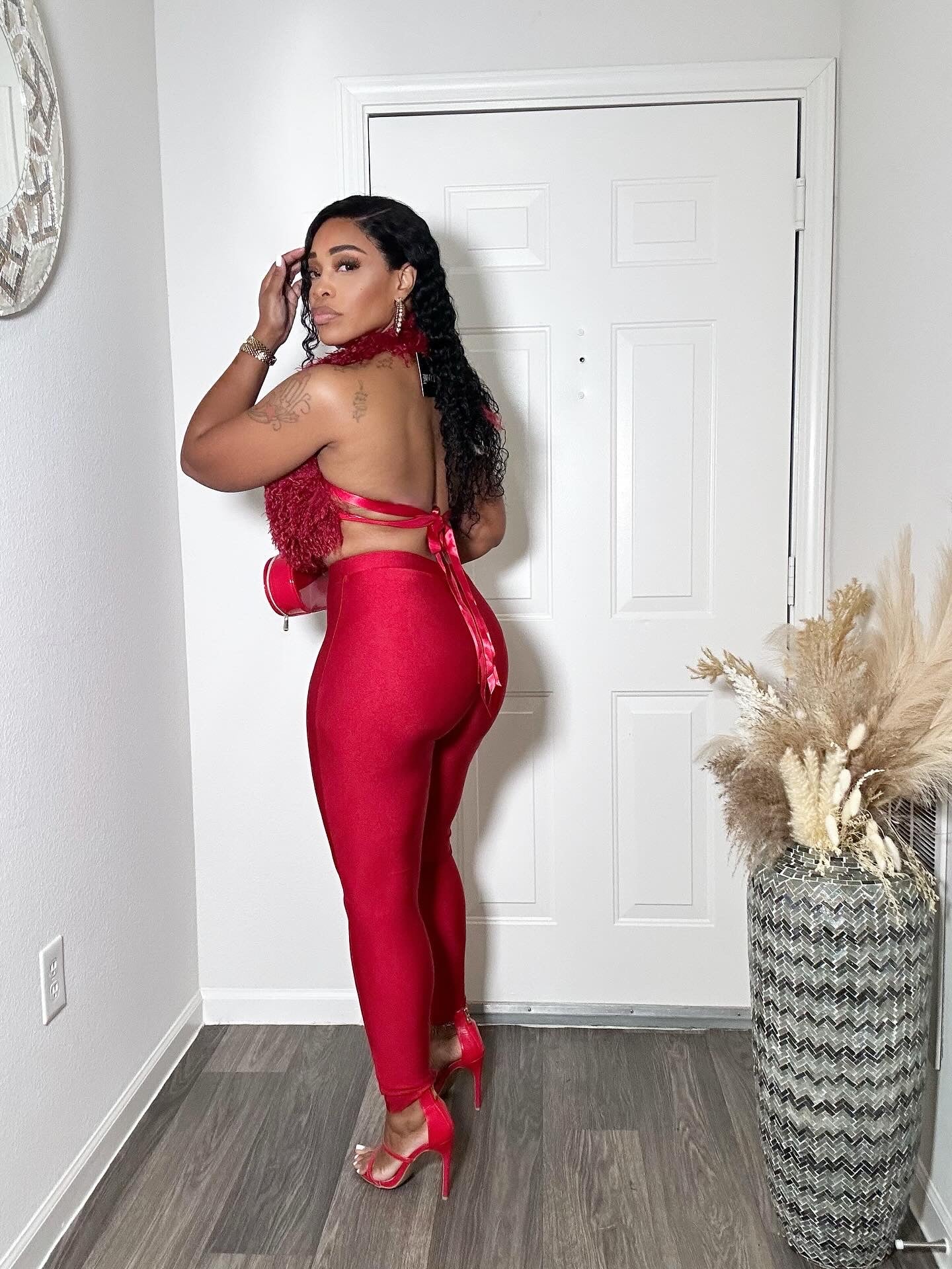 Faux Magnolian Fur Top & Legging Set