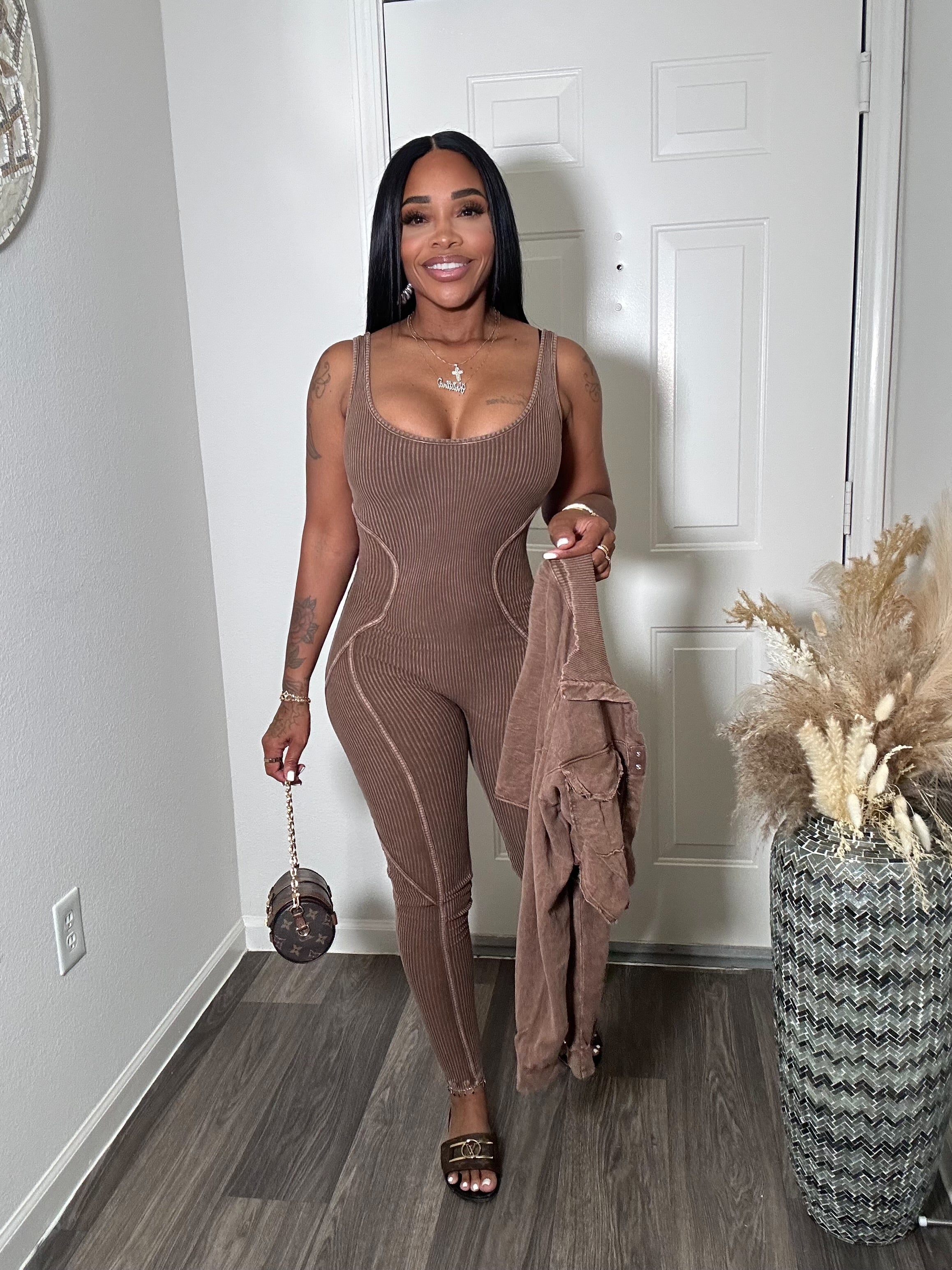 Mineral Wash Jumpsuit & Jacket Set