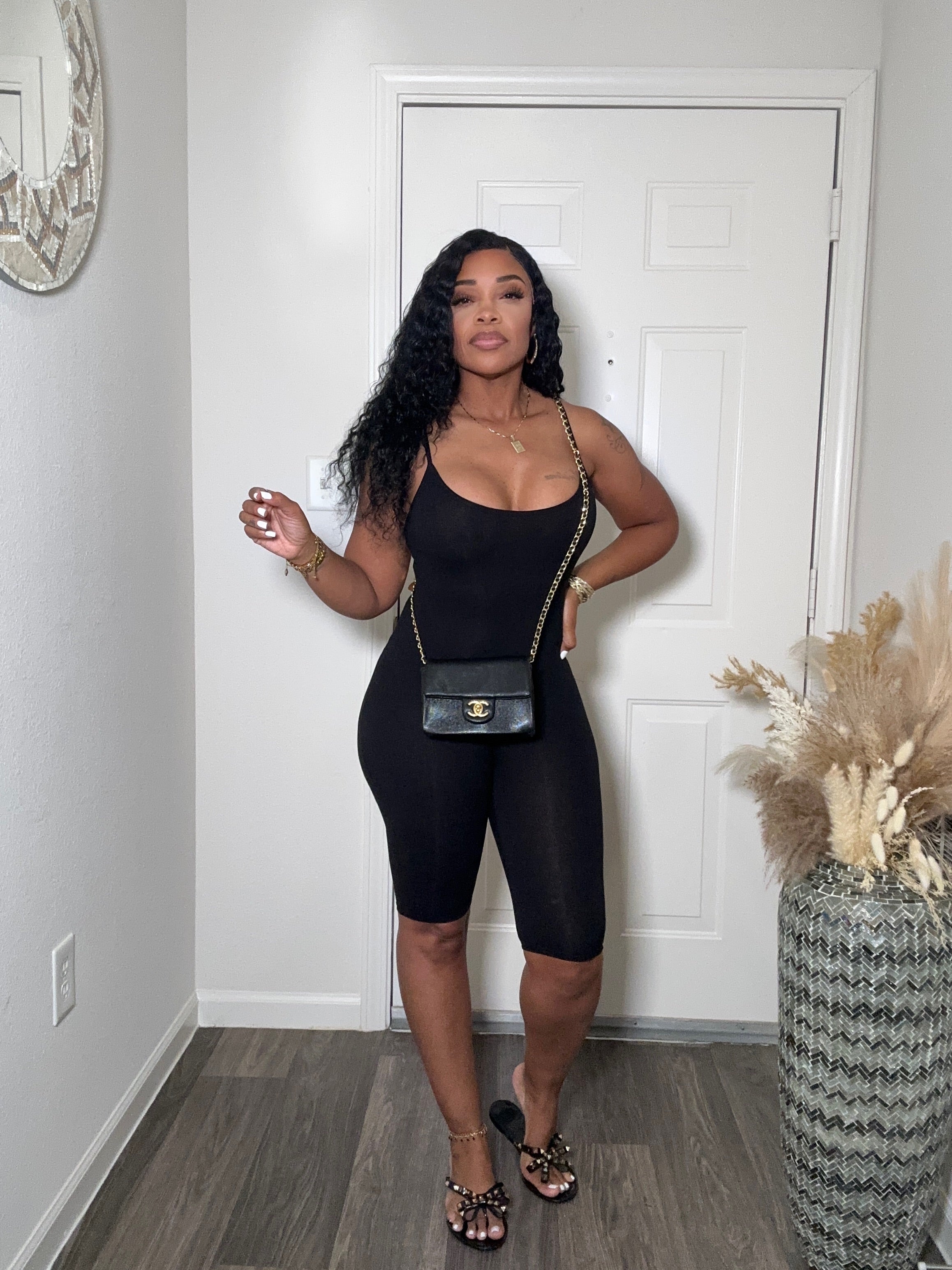 Spaghetti Strap Capri Romper