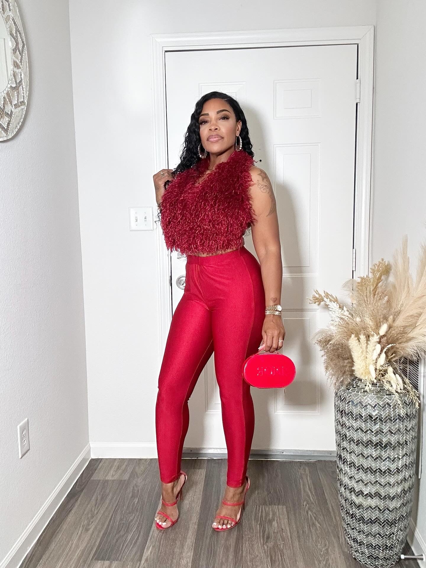 Faux Magnolian Fur Top & Legging Set