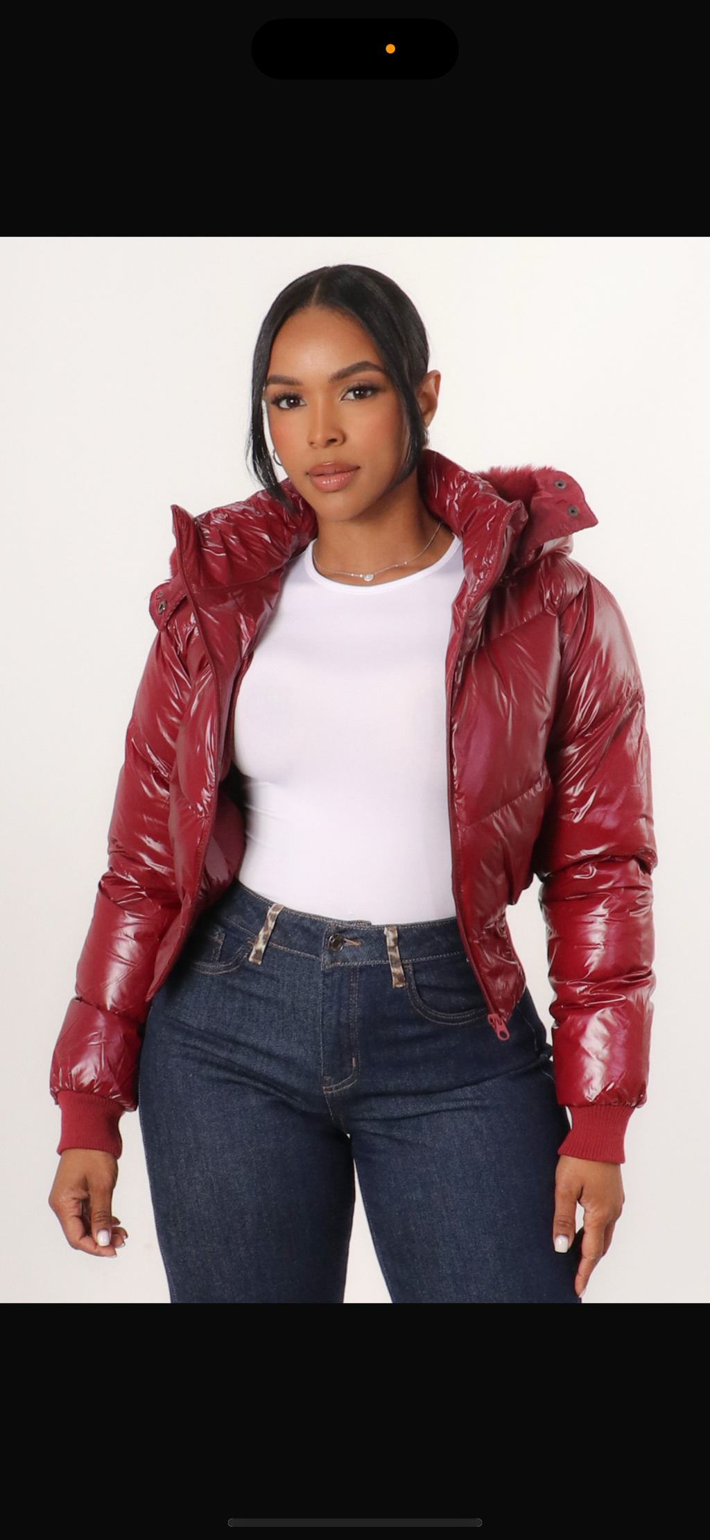 Bubble Coat With Detachable faux fur hood