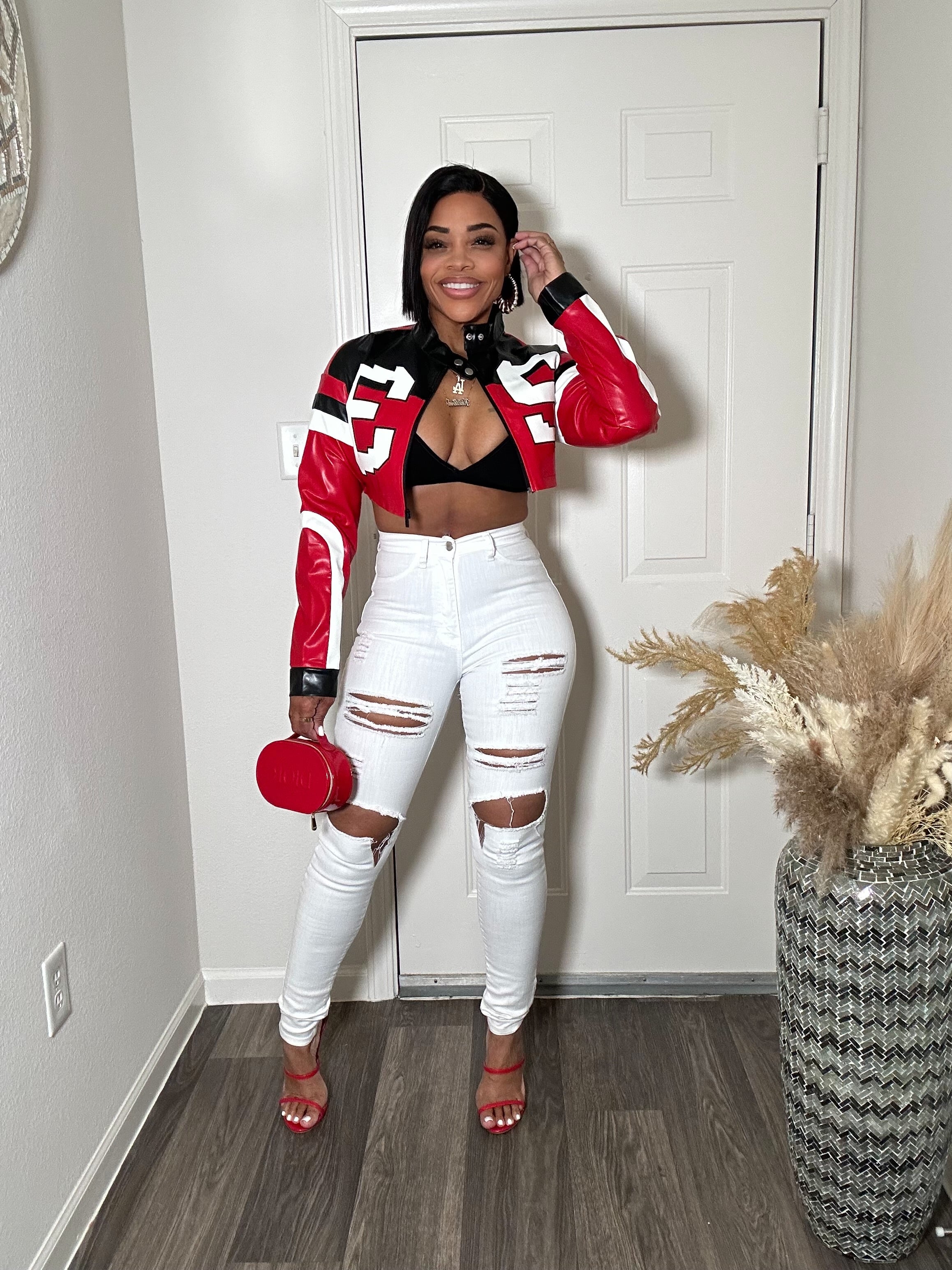 Faux Leather Crop Moto Jacket