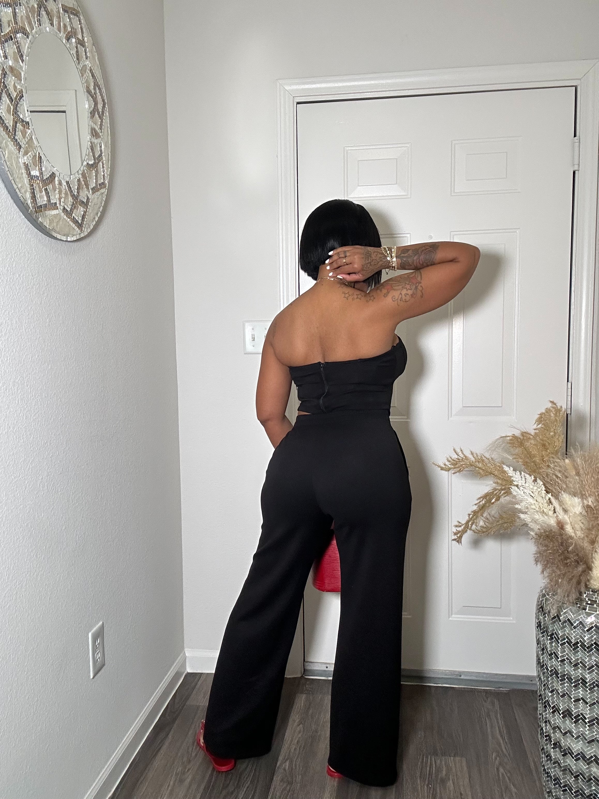 Athletic 2-pc Bustier & Pants Set