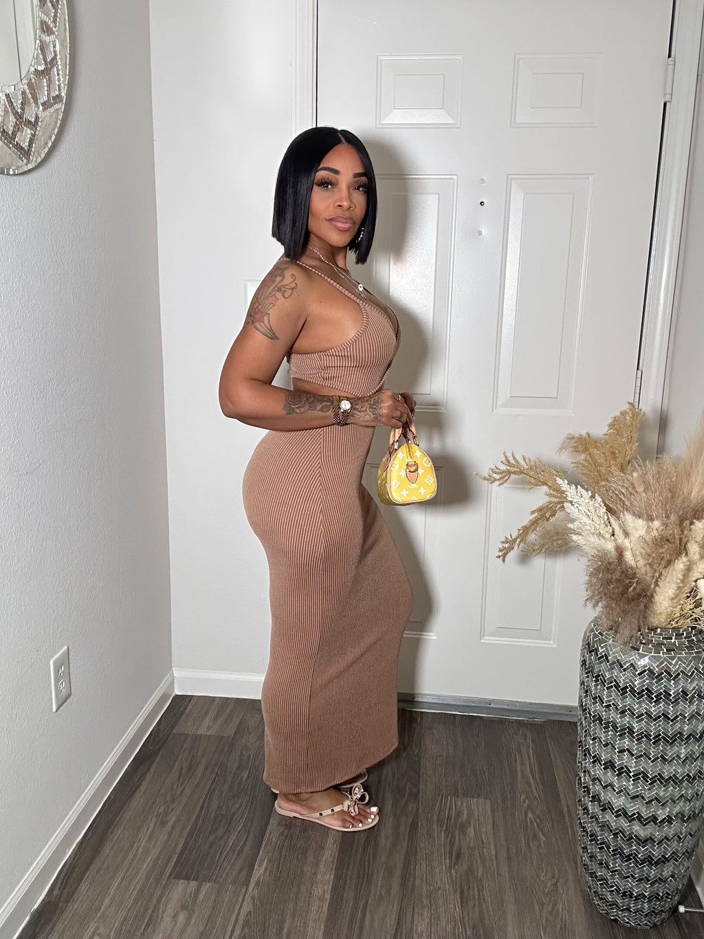 Ribbed Spaghetti Strap Maxi Dress