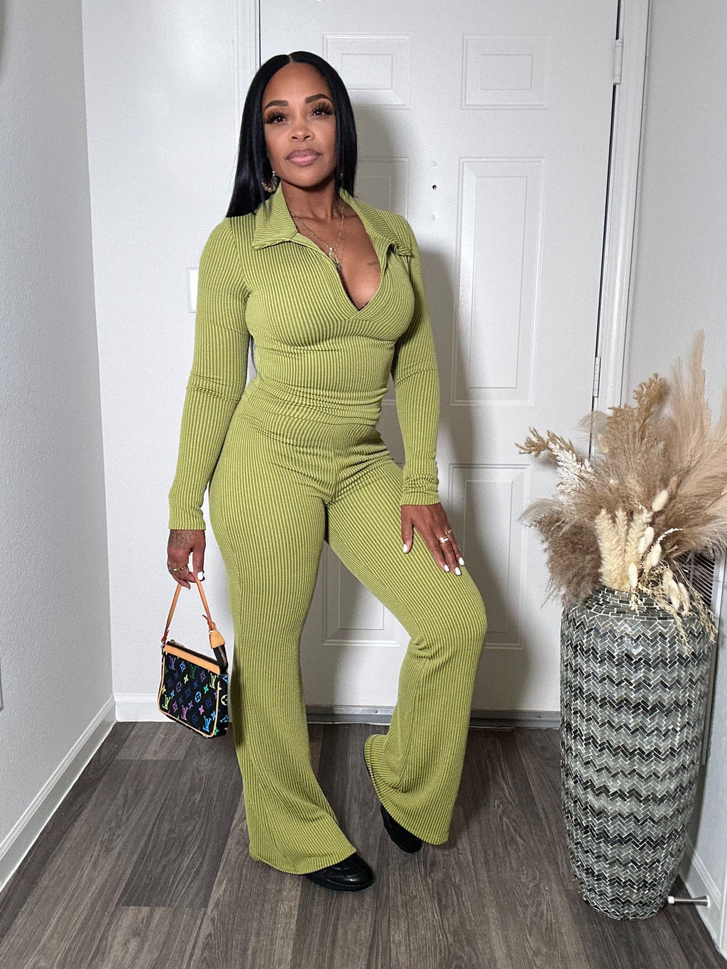 Ribbed long sleeve 2-pc Pants Set