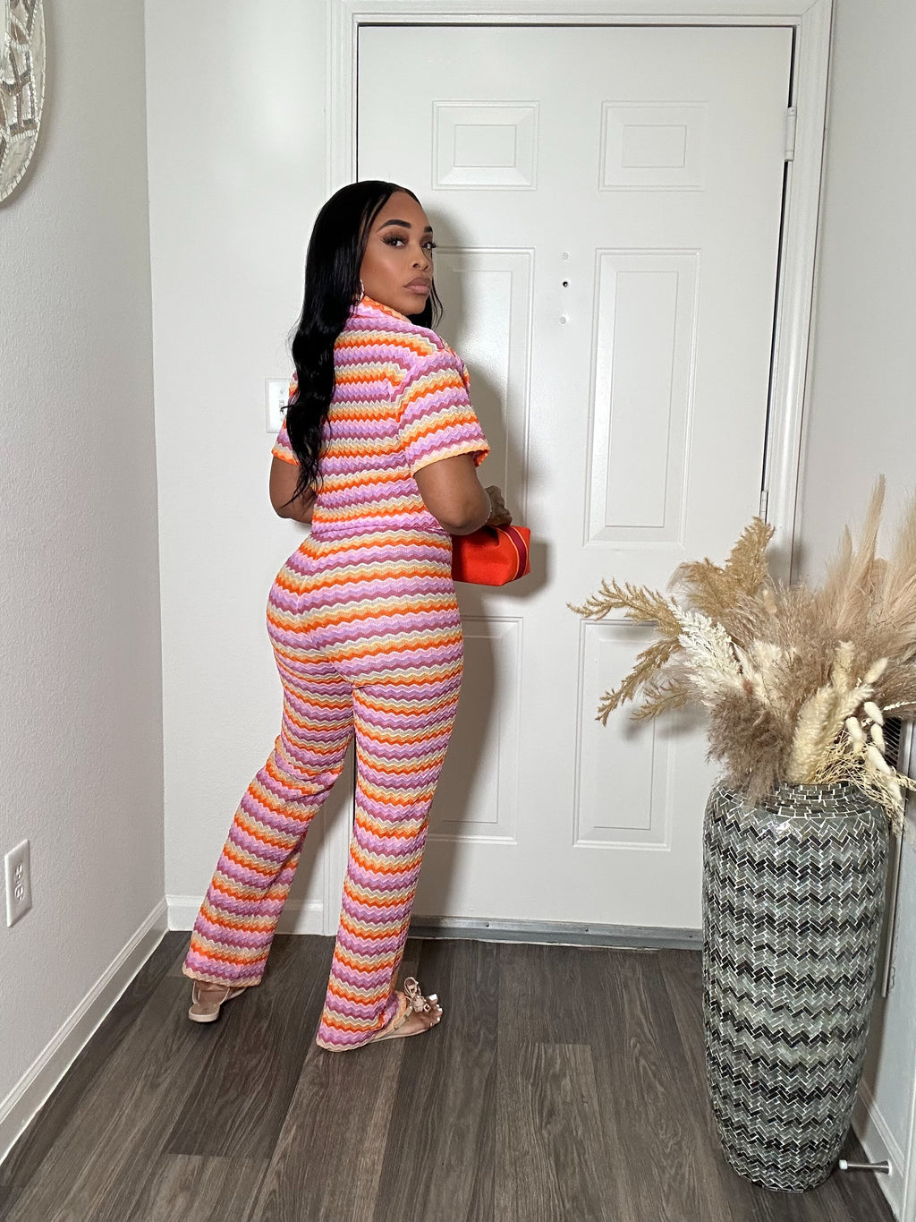 Printed Button Up Top & Pants Set