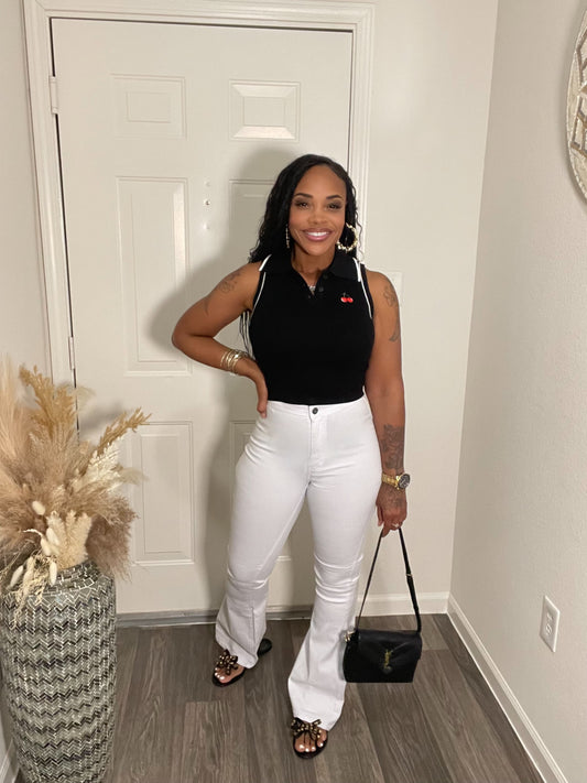Polo sleeveless top