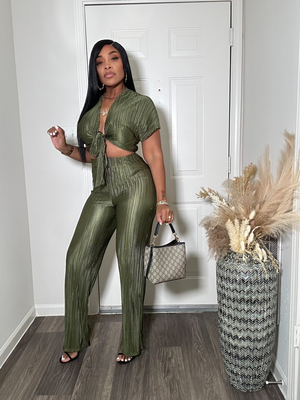 CRINKLE 2-PC PANTS SET