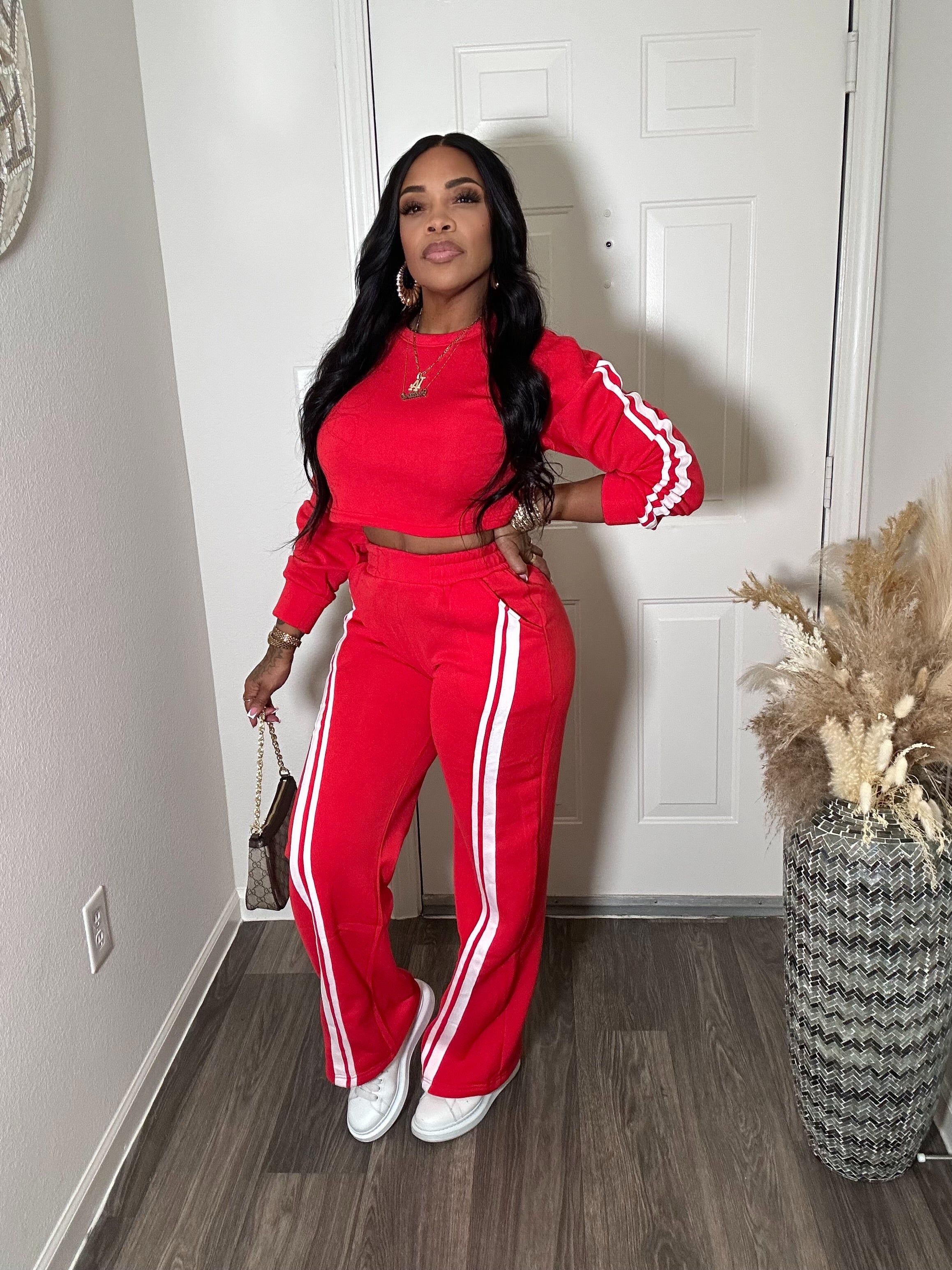 Red 2-pc Sweatsuit Set
