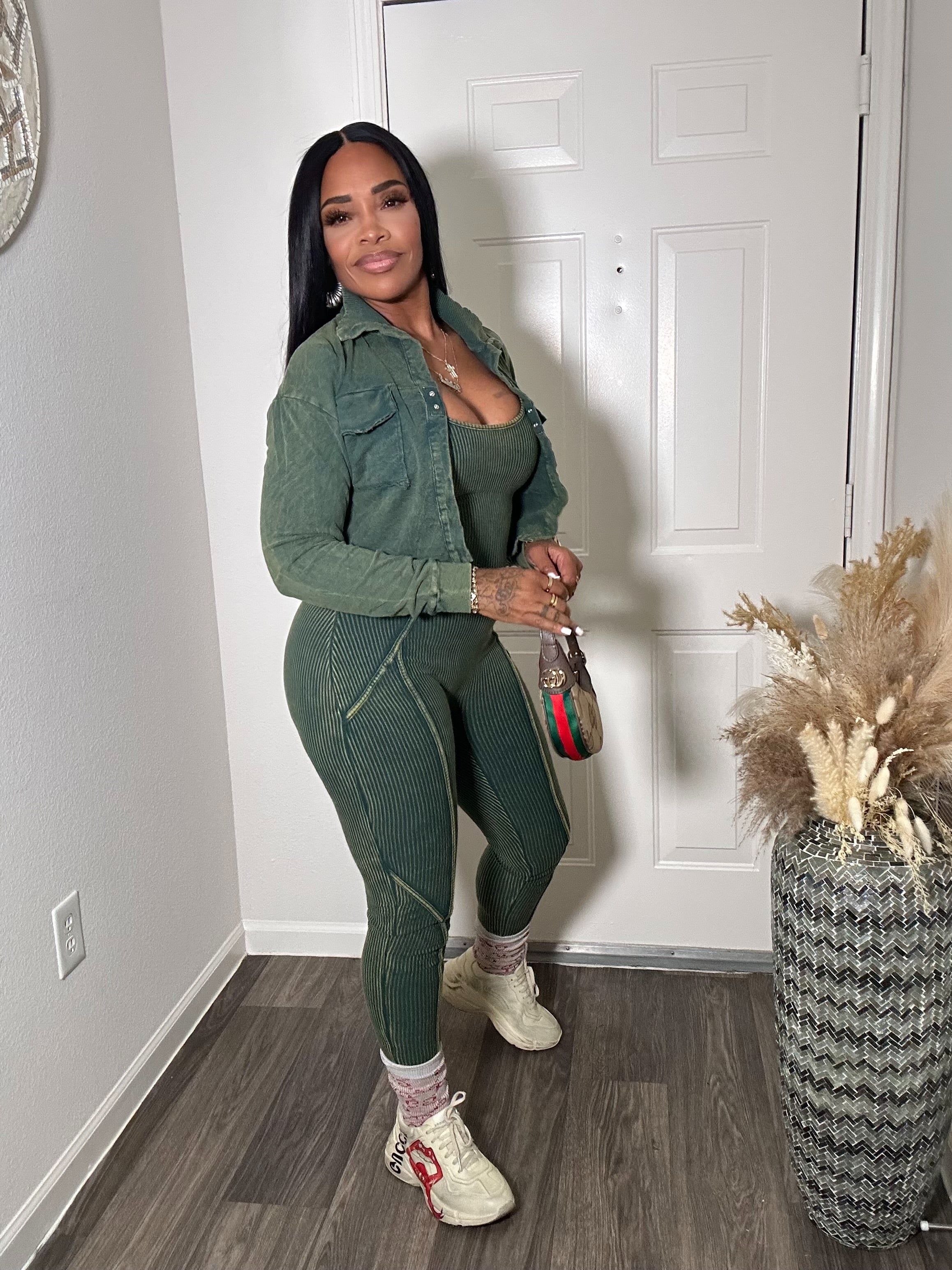 Mineral Wash Jumpsuit & Jacket Set