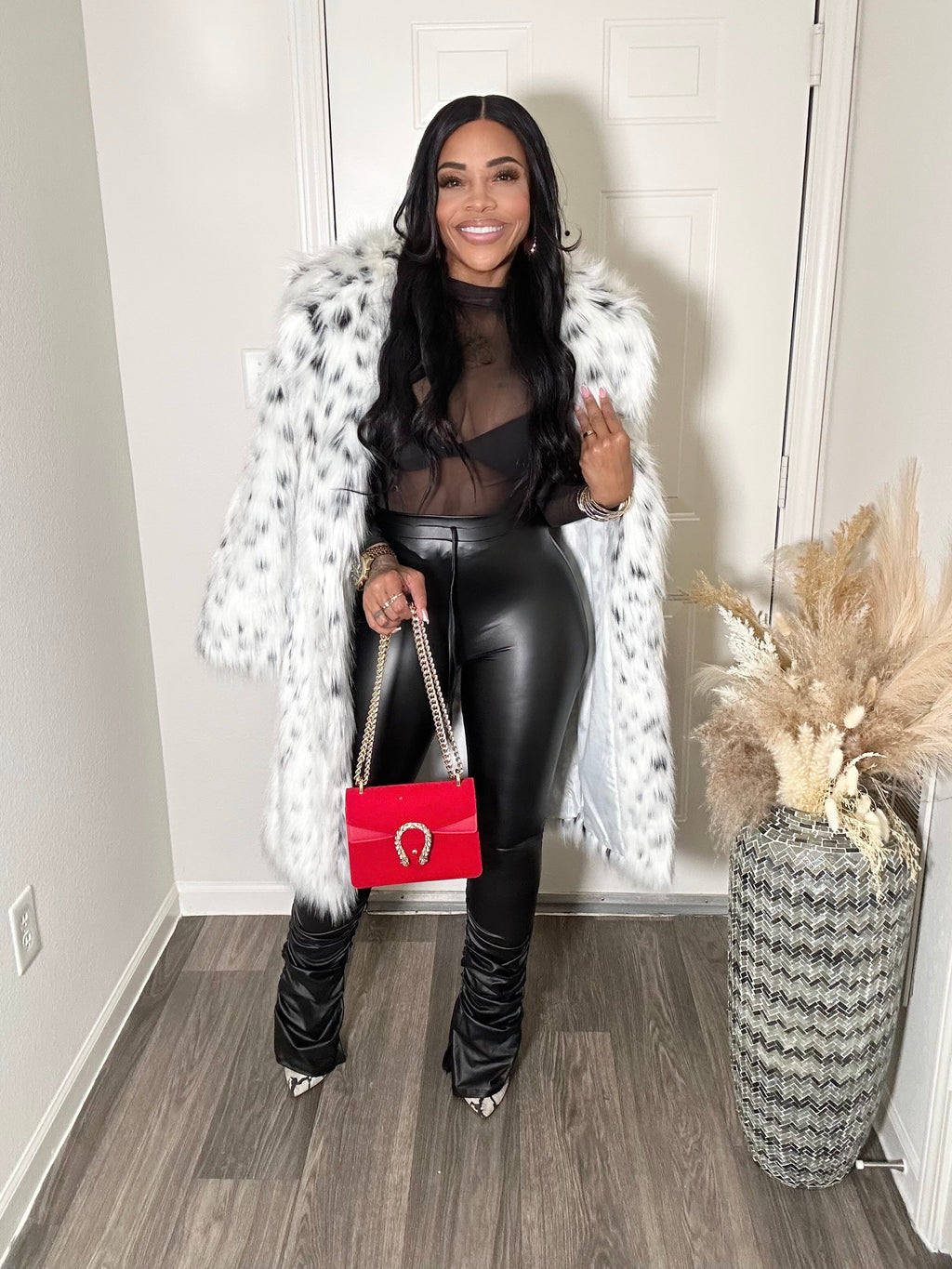 Faux Leather Stack Pants