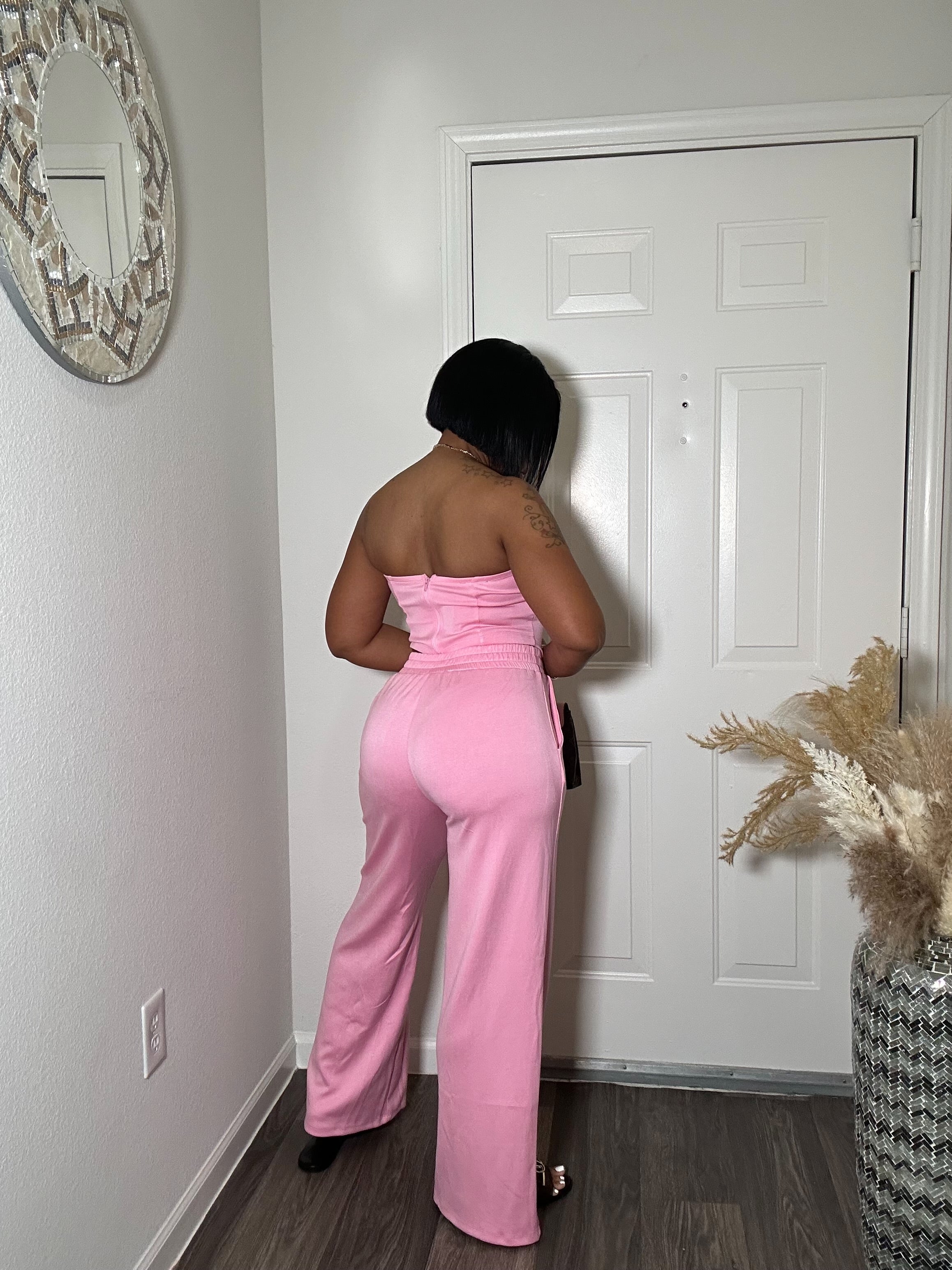 Athletic 2-pc Bustier & Pants Set