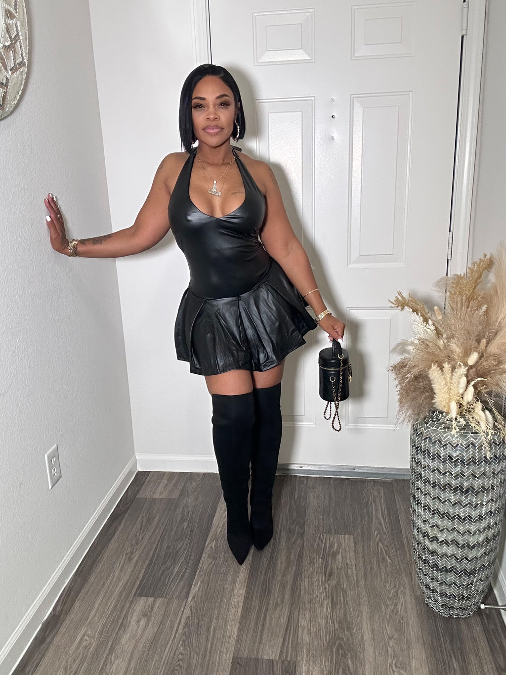 Black Tennis Halter Dress