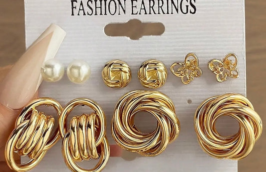 Gold Goddess Earring Set