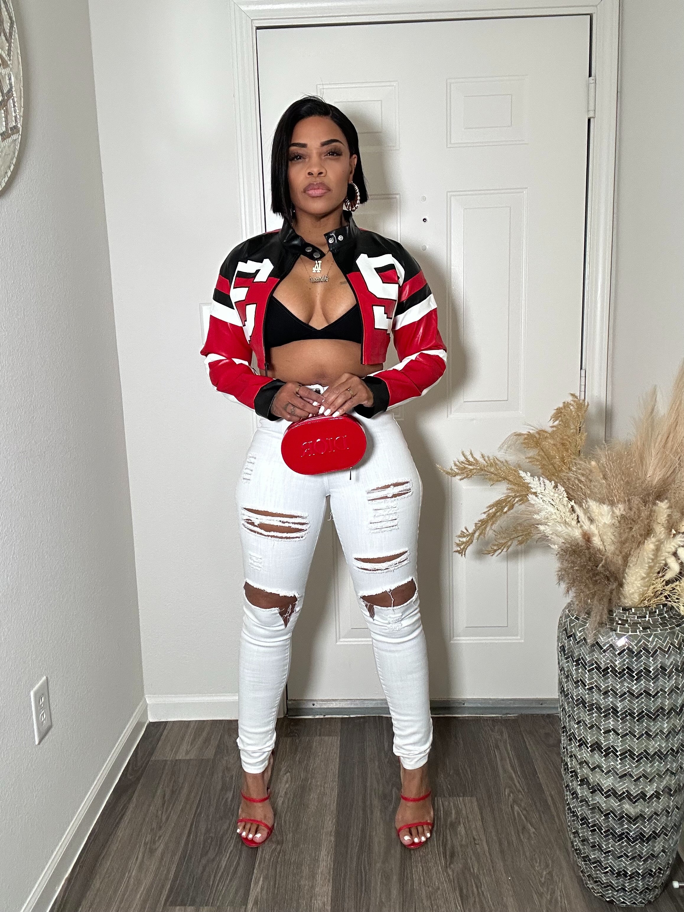 Faux Leather Crop Moto Jacket