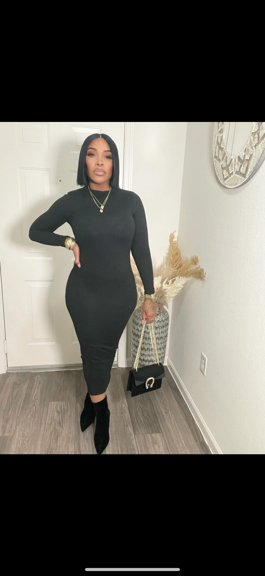 Long sleeve fitted Maxi Dress