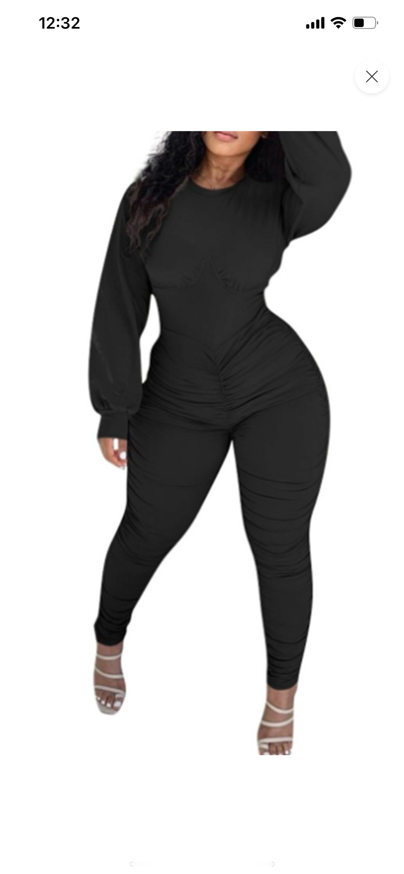 Black Rusche Jumpsuit