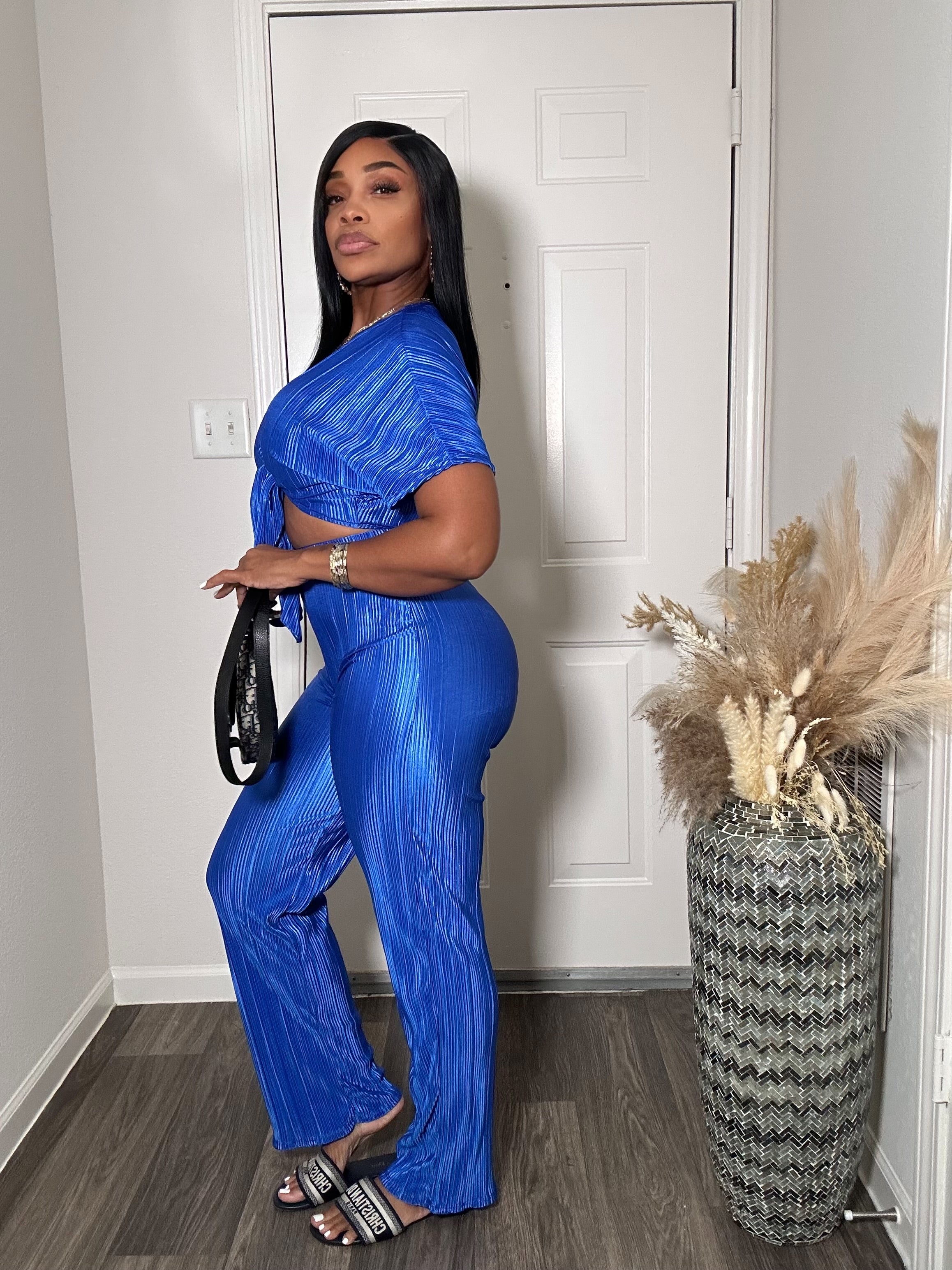 CRINKLE 2-PC PANTS SET