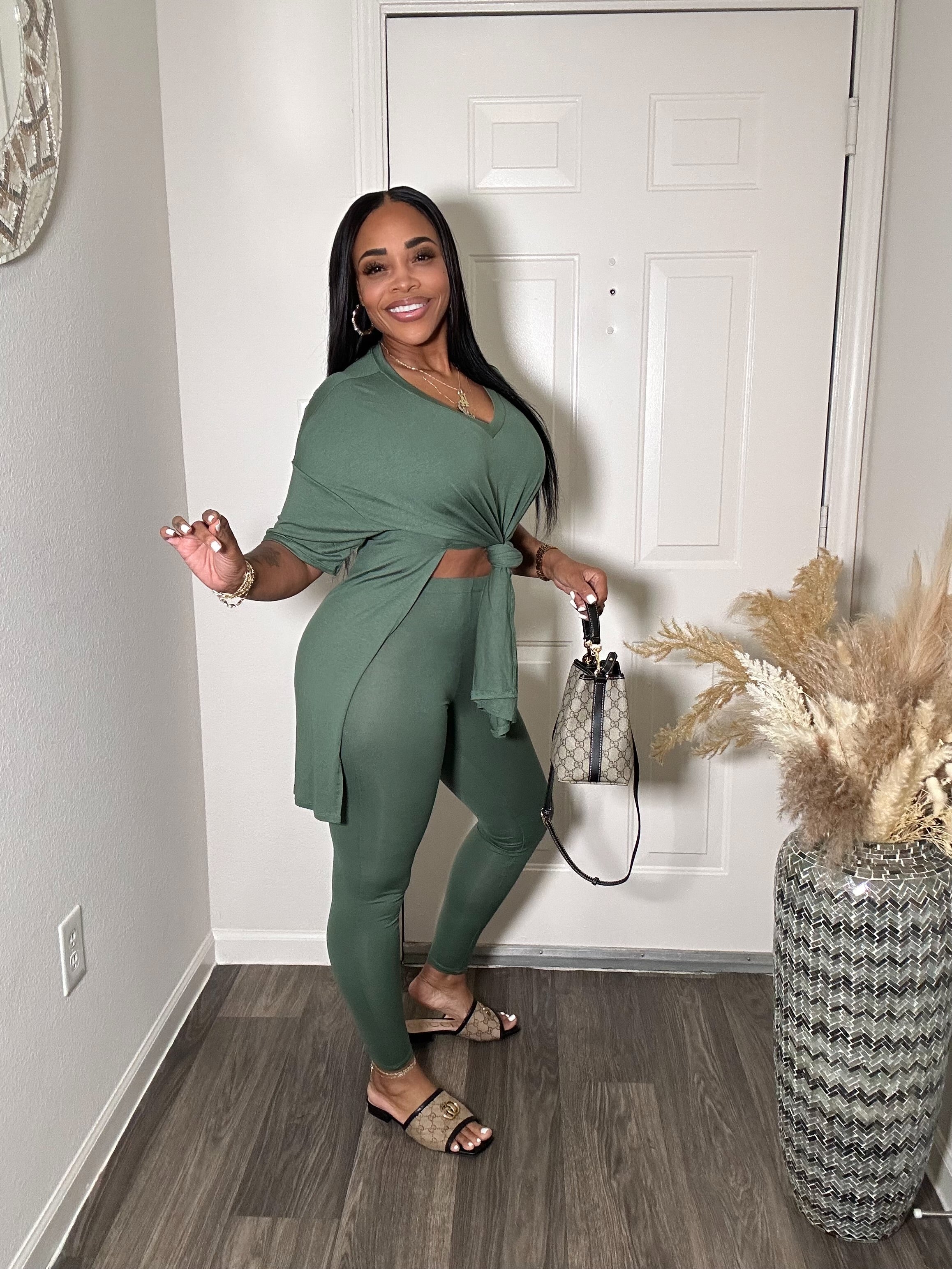 V neck Overisized Top & leggings