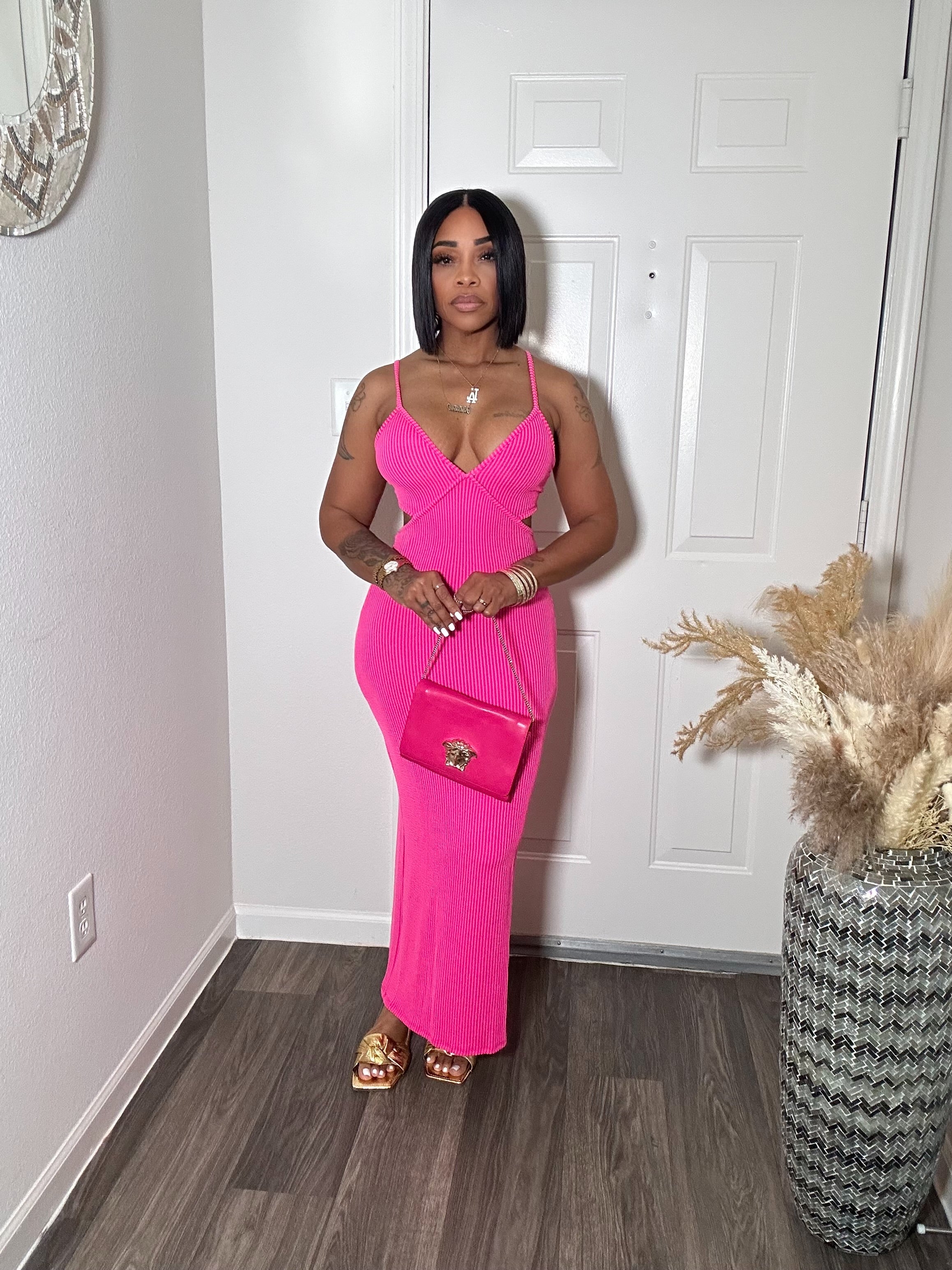 Ribbed Spaghetti Strap Maxi Dress