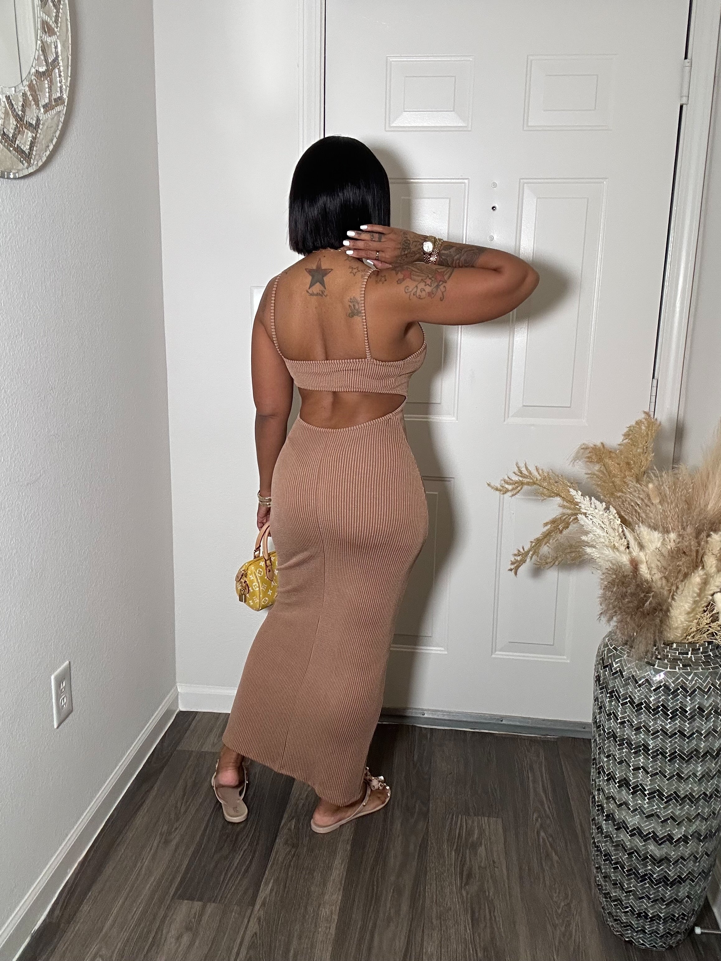 Ribbed Spaghetti Strap Maxi Dress