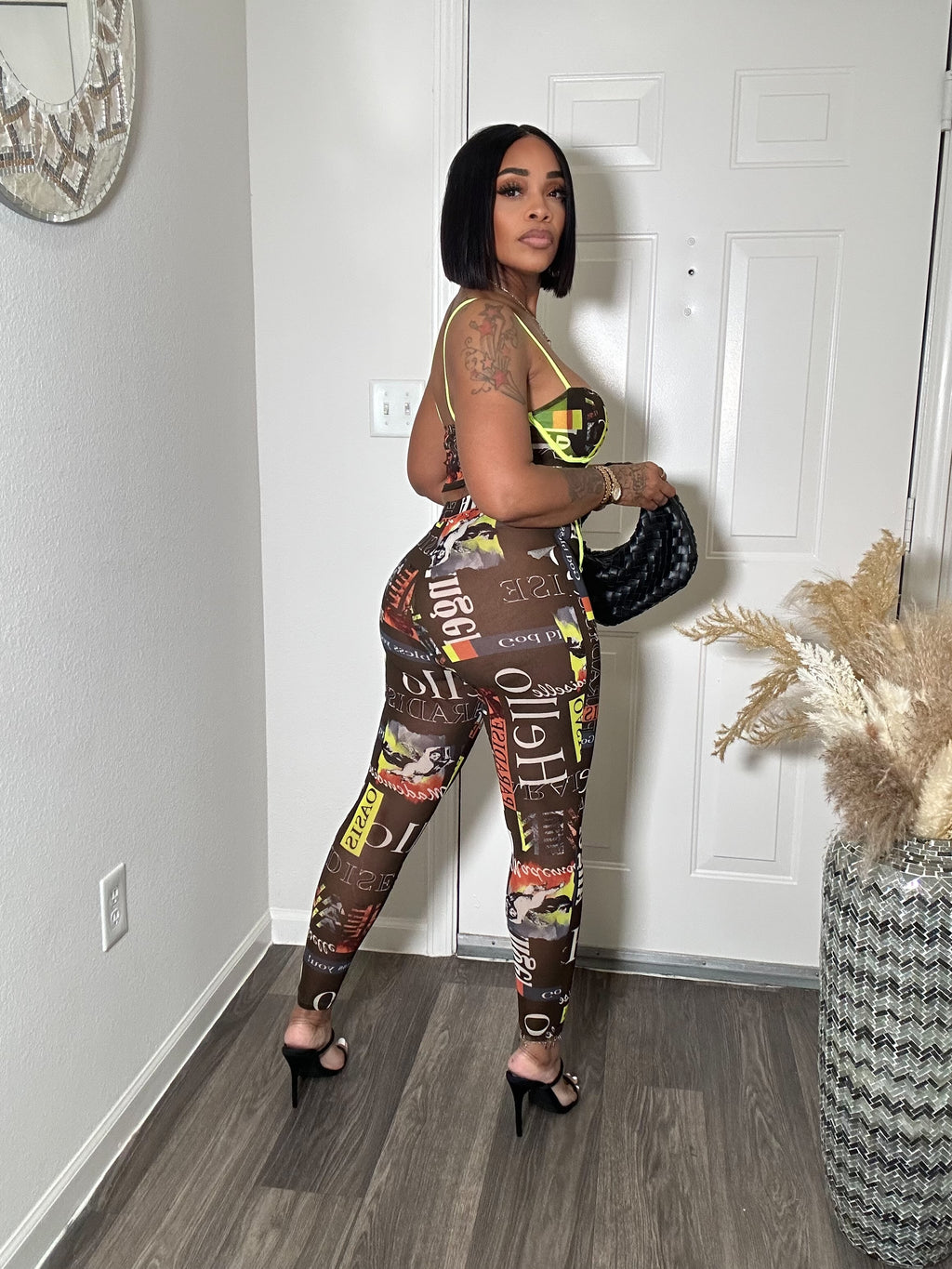 Black Graphic Mesh Set