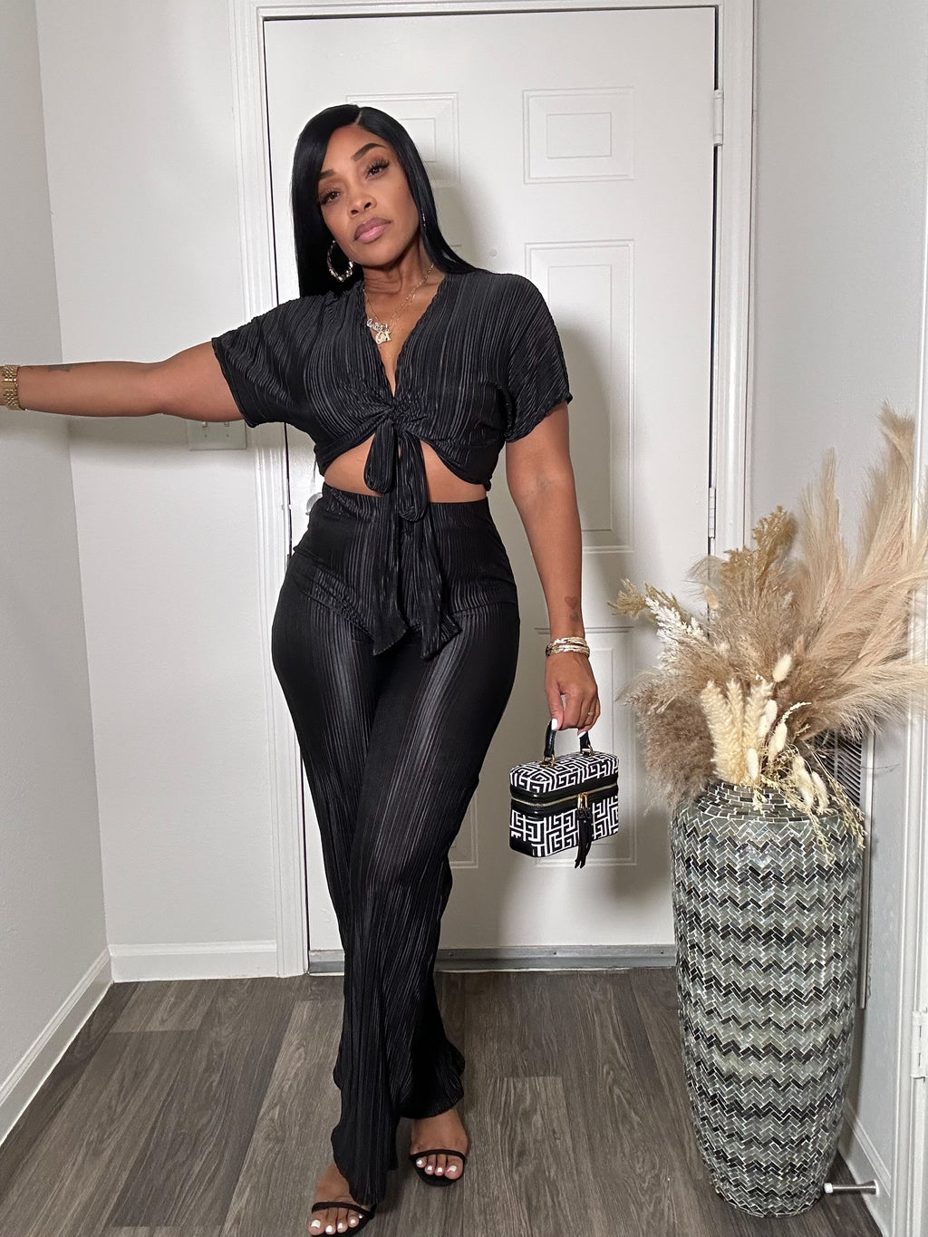 CRINKLE 2-PC PANTS SET