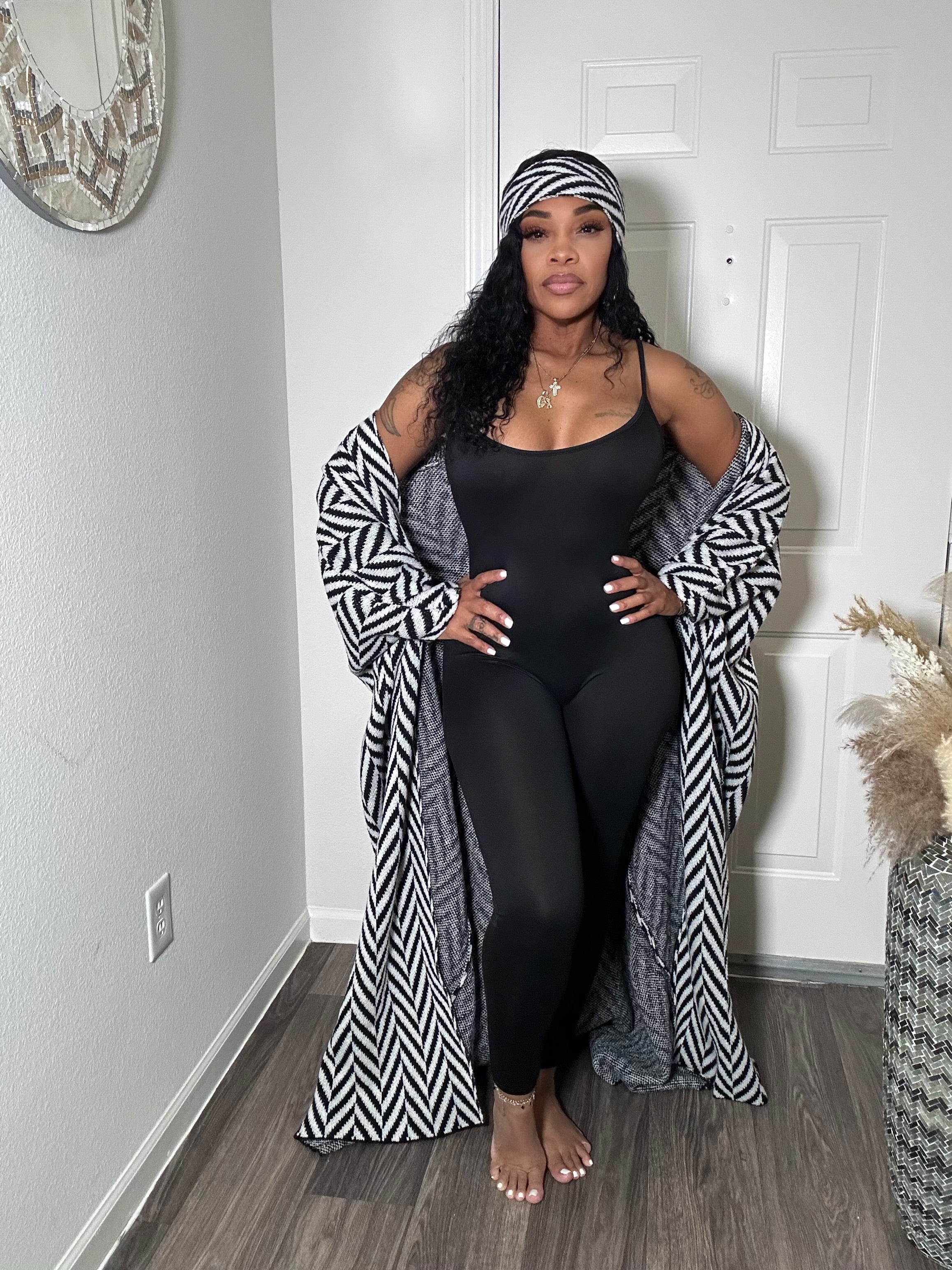 Chevron Kimono & Headwrap