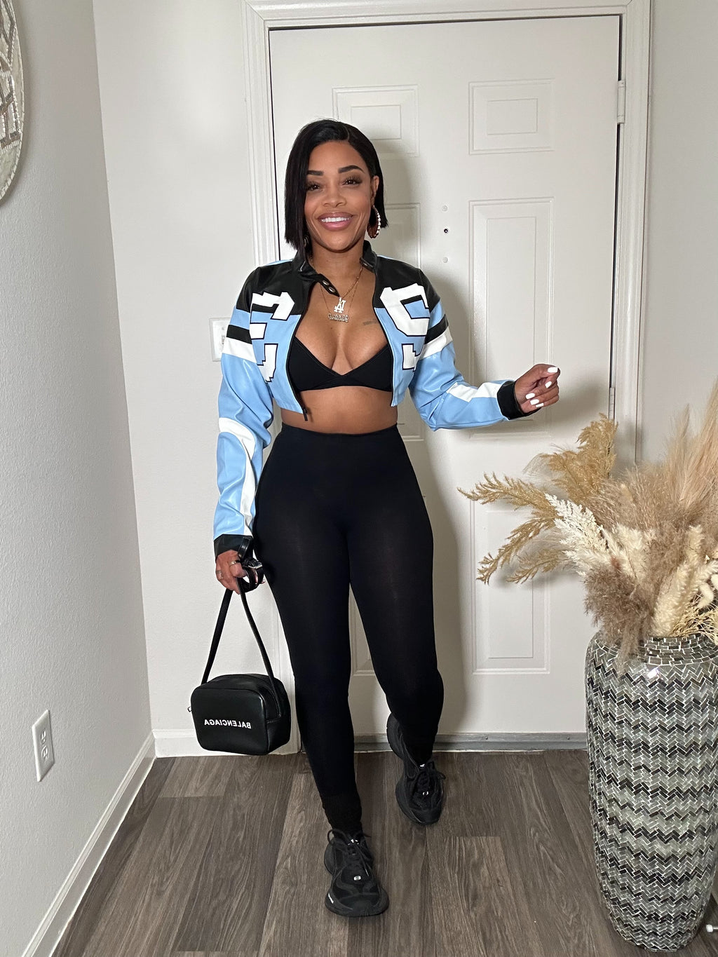 Faux Leather Crop Moto Jacket