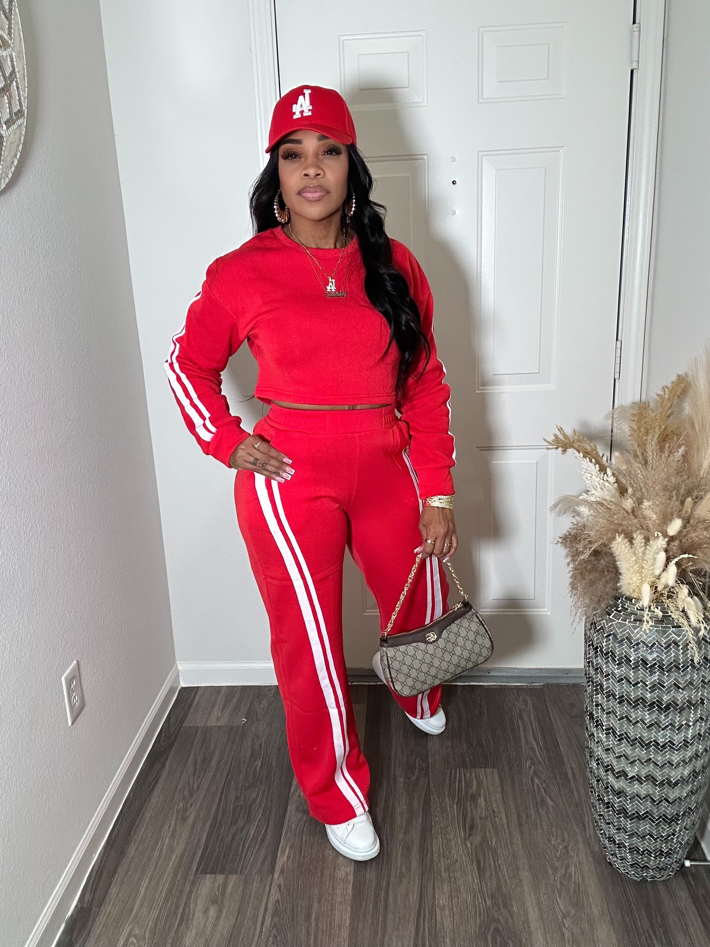 Red 2-pc Sweatsuit Set