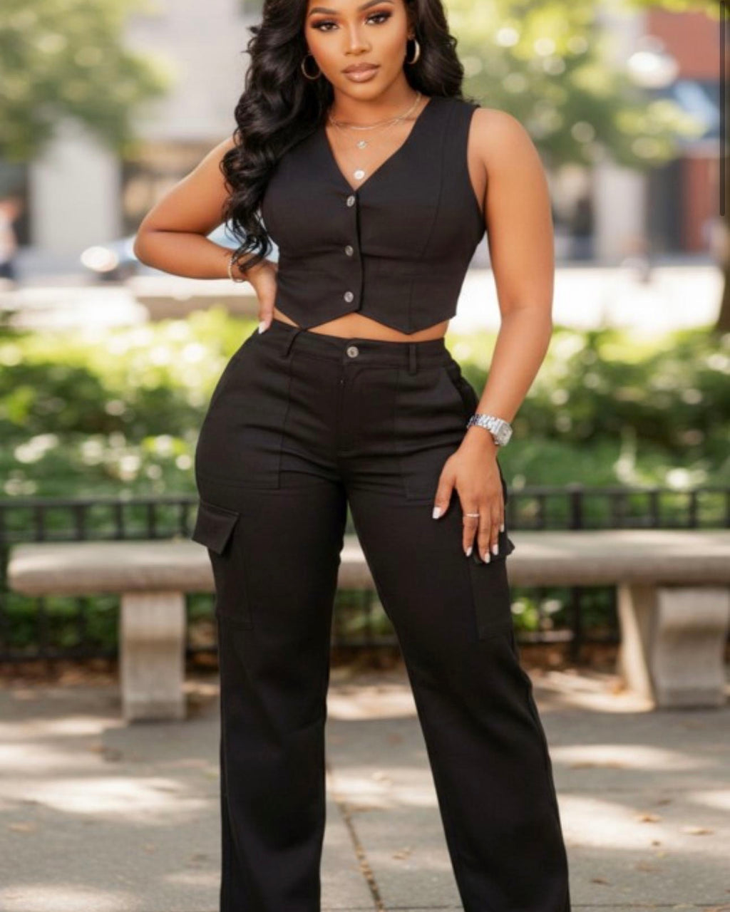 Vest & Cargo Pants Set