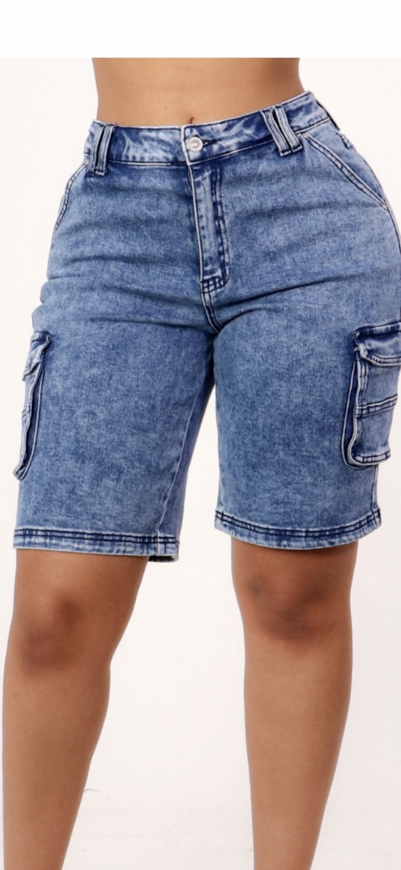 Denim Cargo Shorts