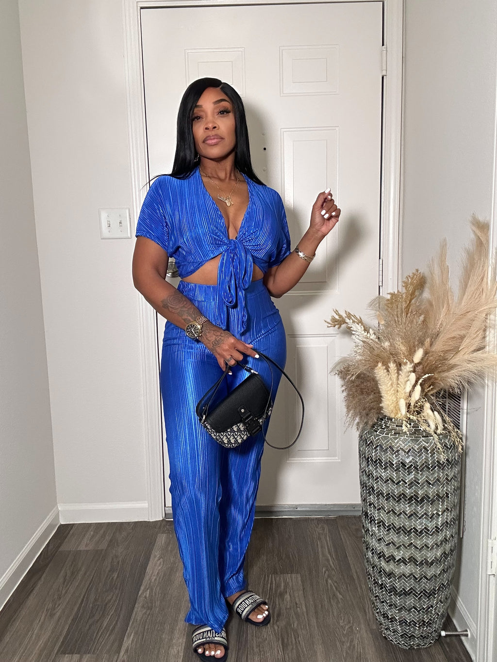 CRINKLE 2-PC PANTS SET