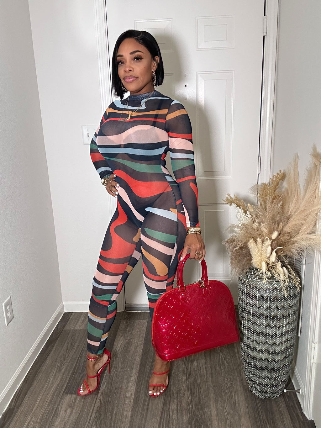 Colorful Mesh Jumpsuit