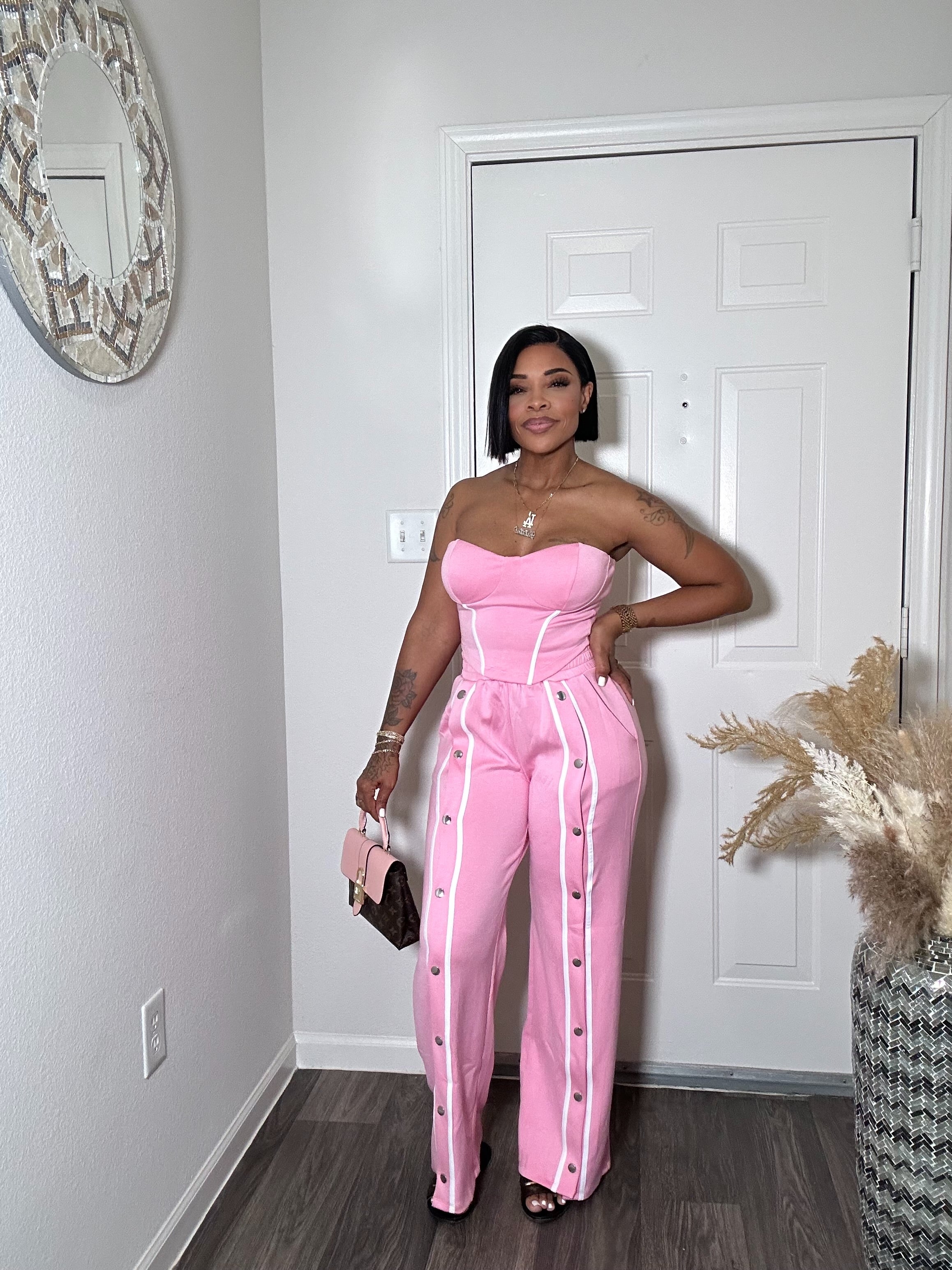 Athletic 2-pc Bustier & Pants Set