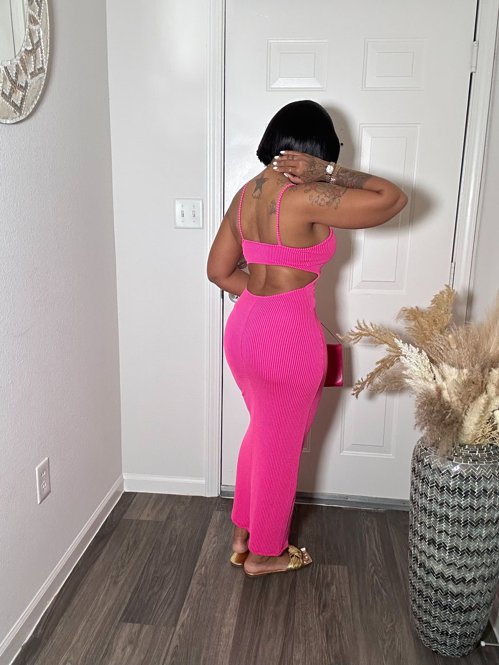 Ribbed Spaghetti Strap Maxi Dress