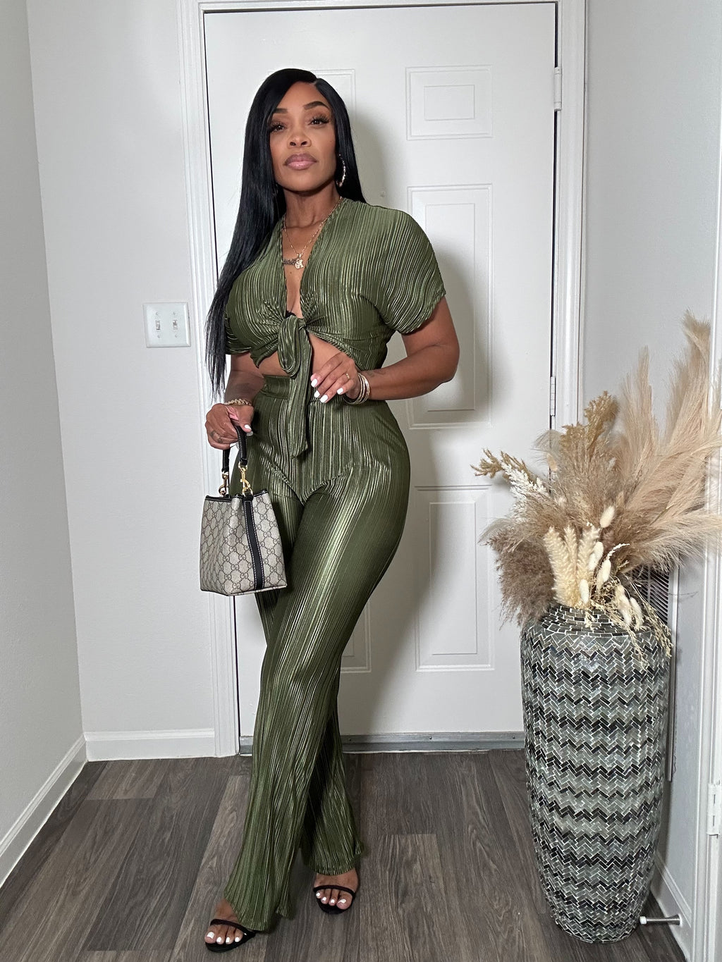 CRINKLE 2-PC PANTS SET