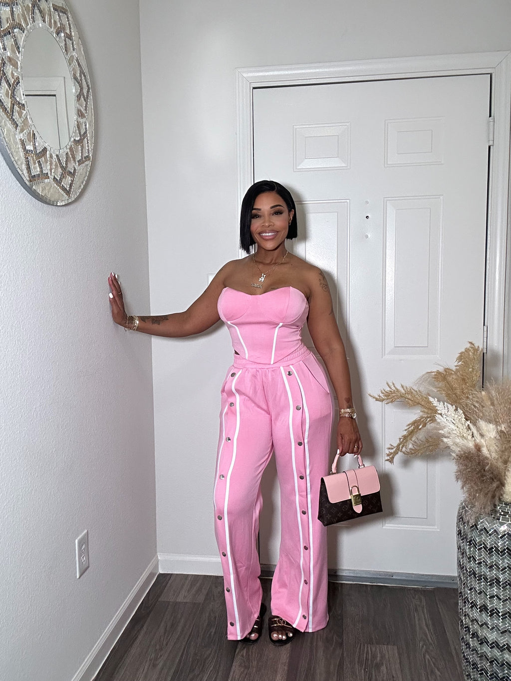 Athletic 2-pc Bustier & Pants Set