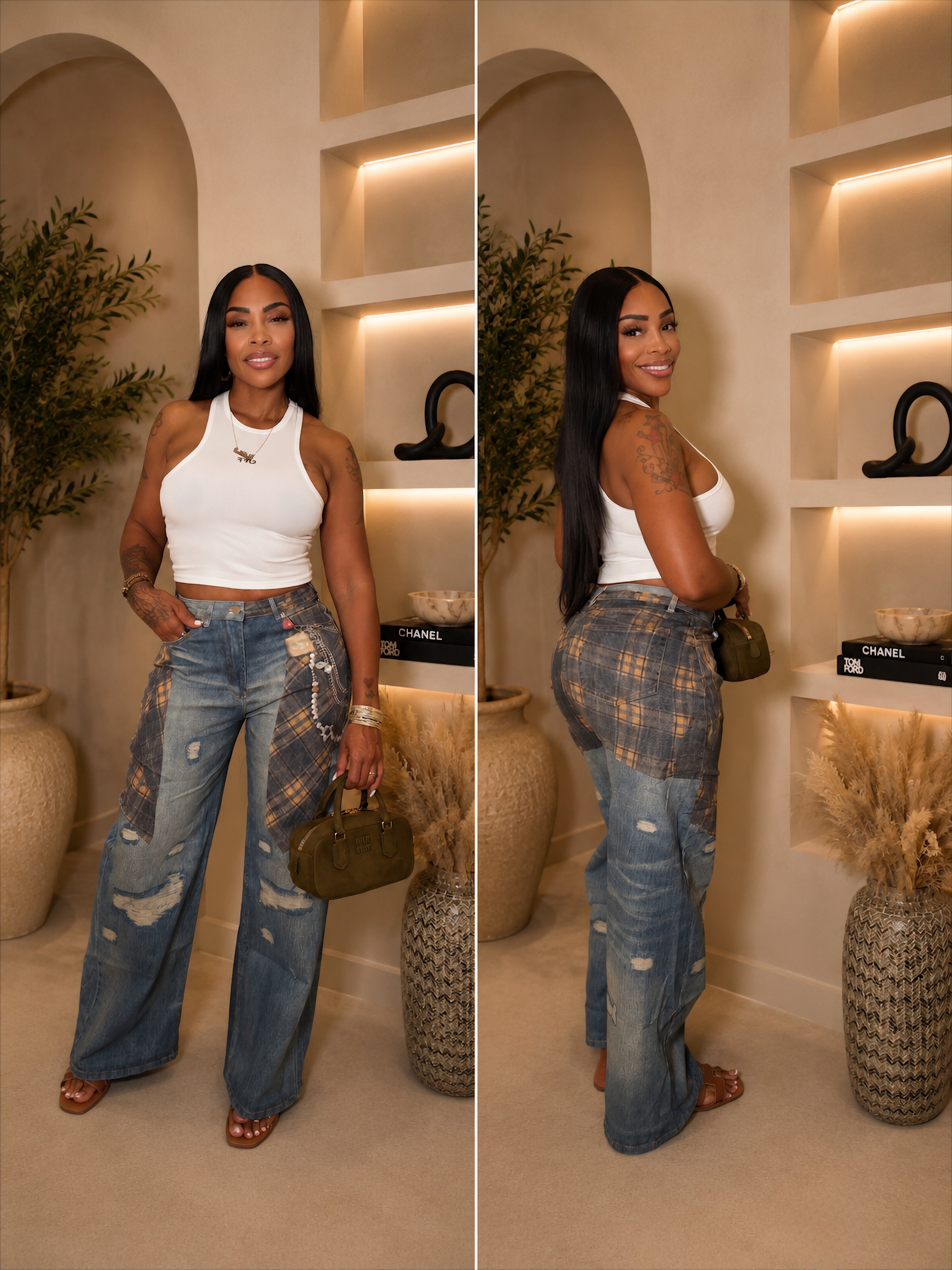Denim Stretchy Illusion Jeans
