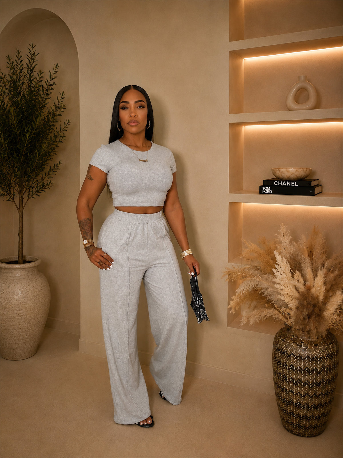 mineral wash 2-pc pants set