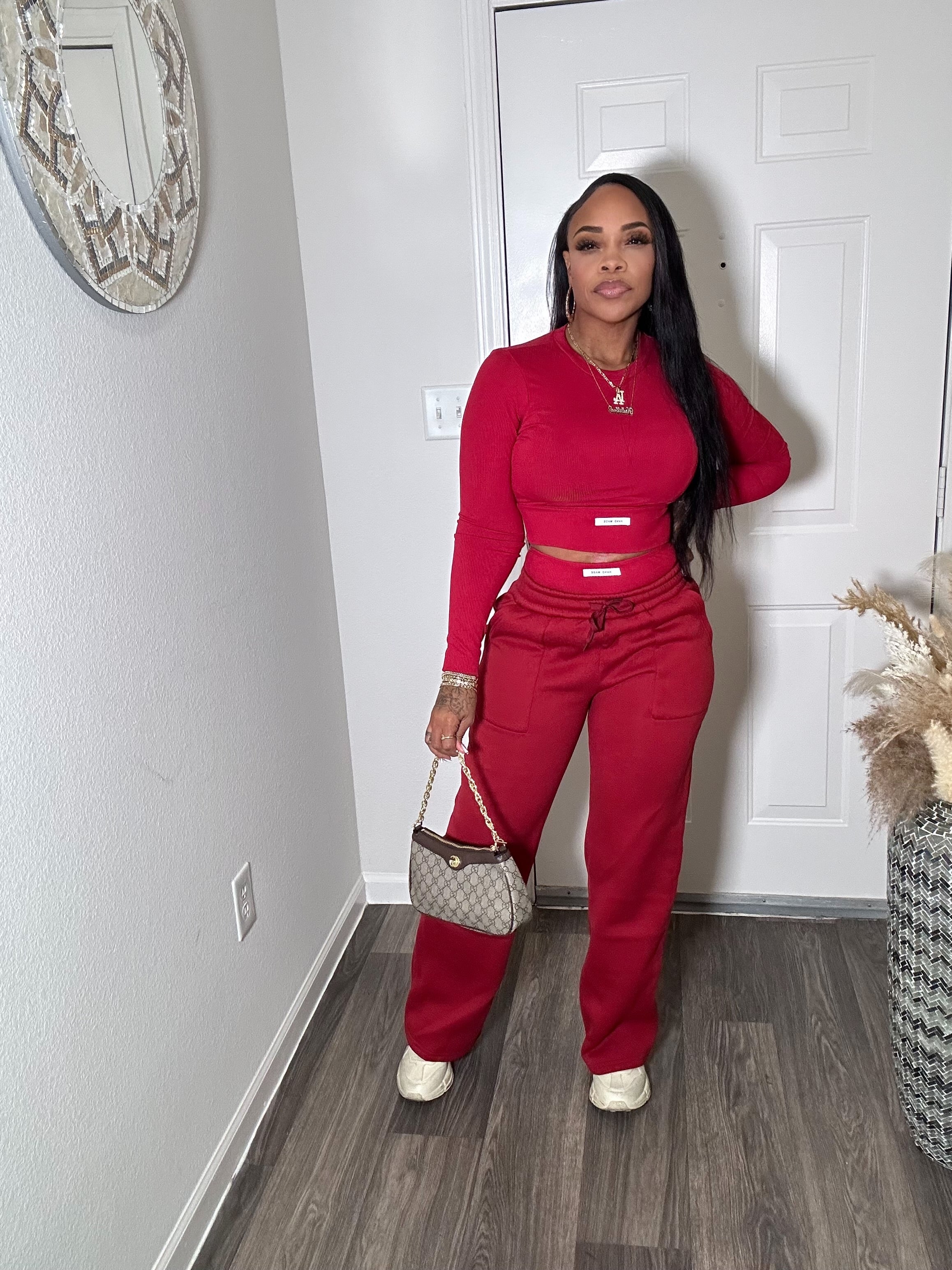 HANDMADE 2-pc Long Sleeve Top & Pants Set