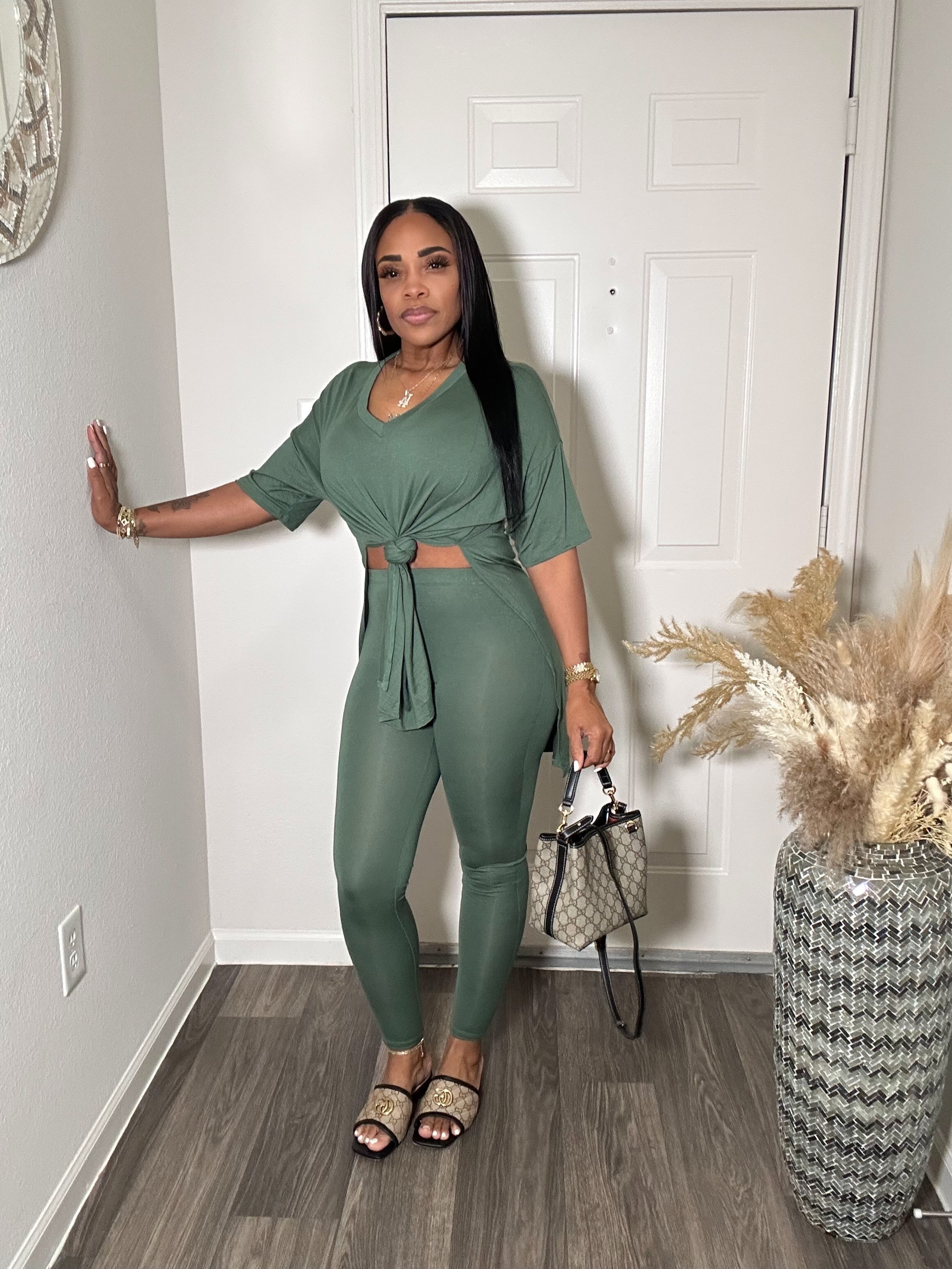 V neck Overisized Top & leggings