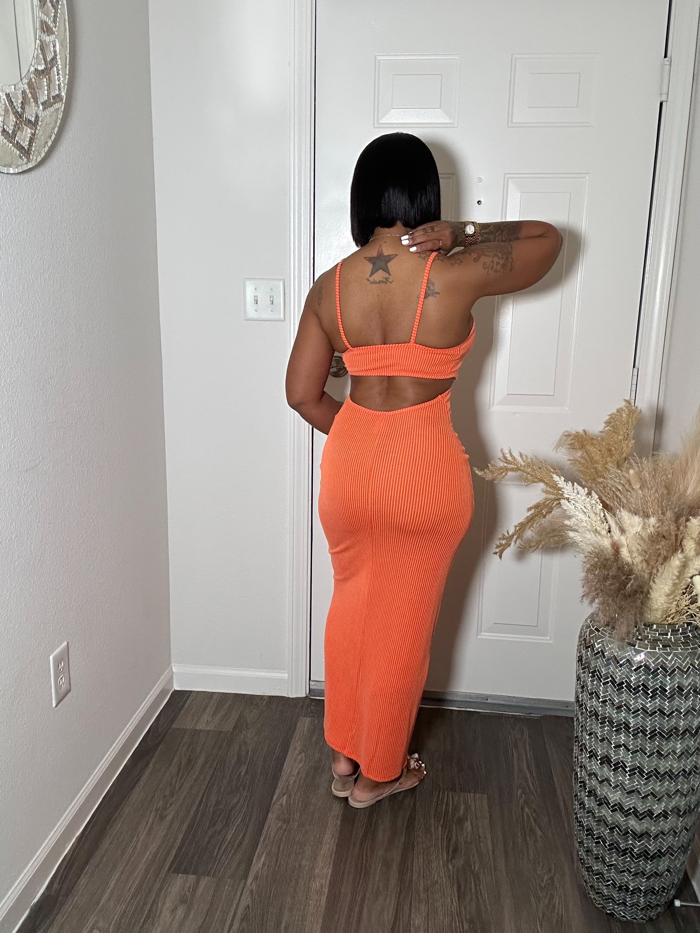 Ribbed Spaghetti Strap Maxi Dress