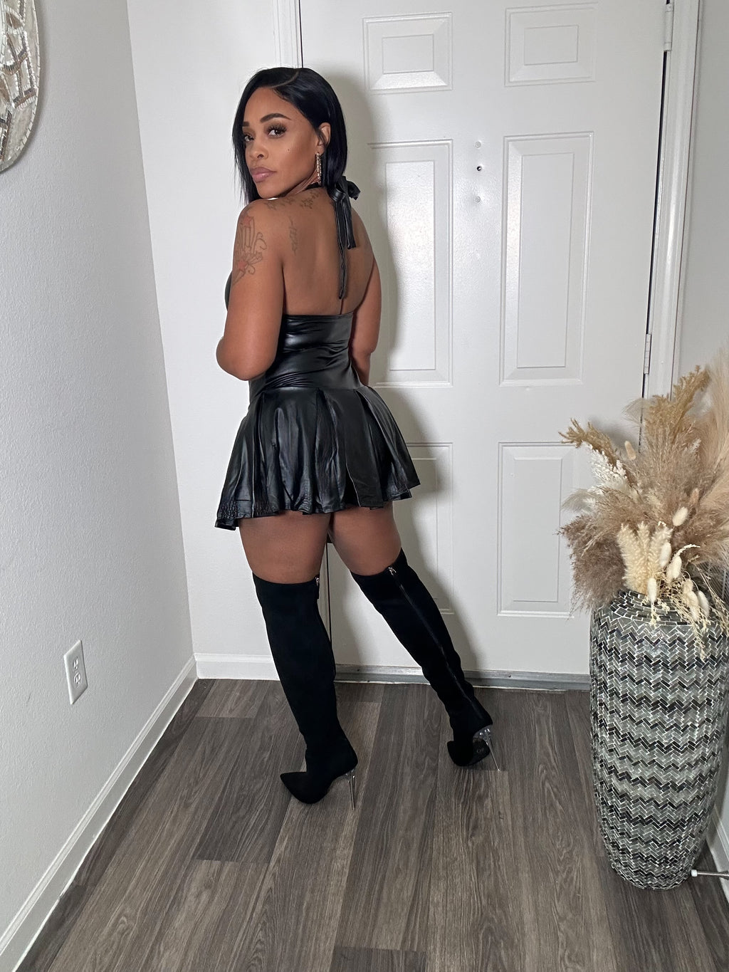 Black Tennis Halter Dress