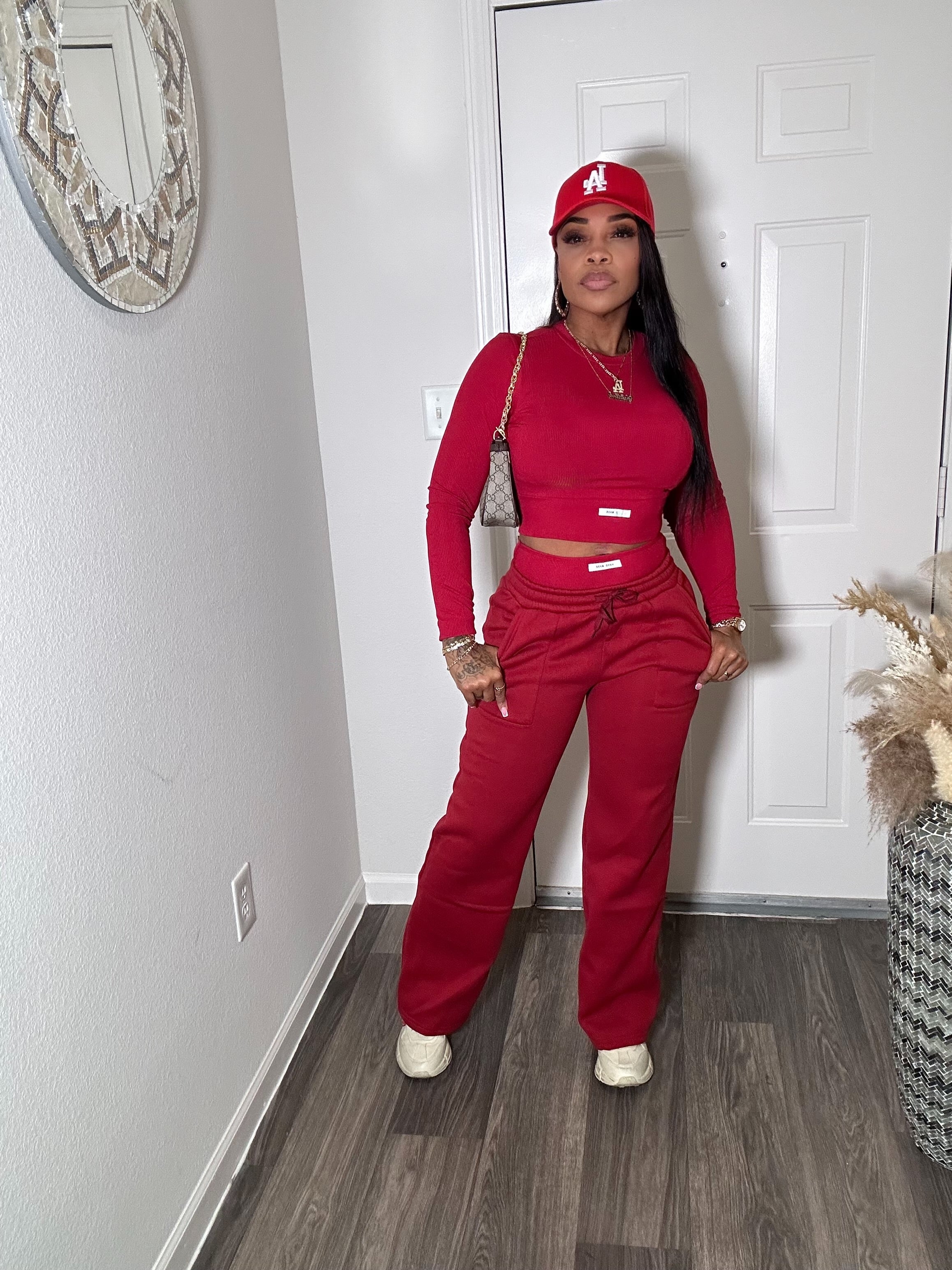 HANDMADE 2-pc Long Sleeve Top & Pants Set