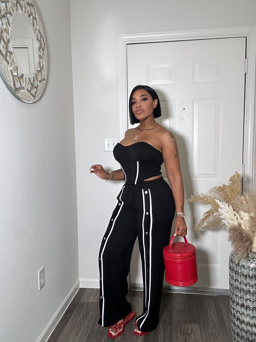 Athletic 2-pc Bustier & Pants Set