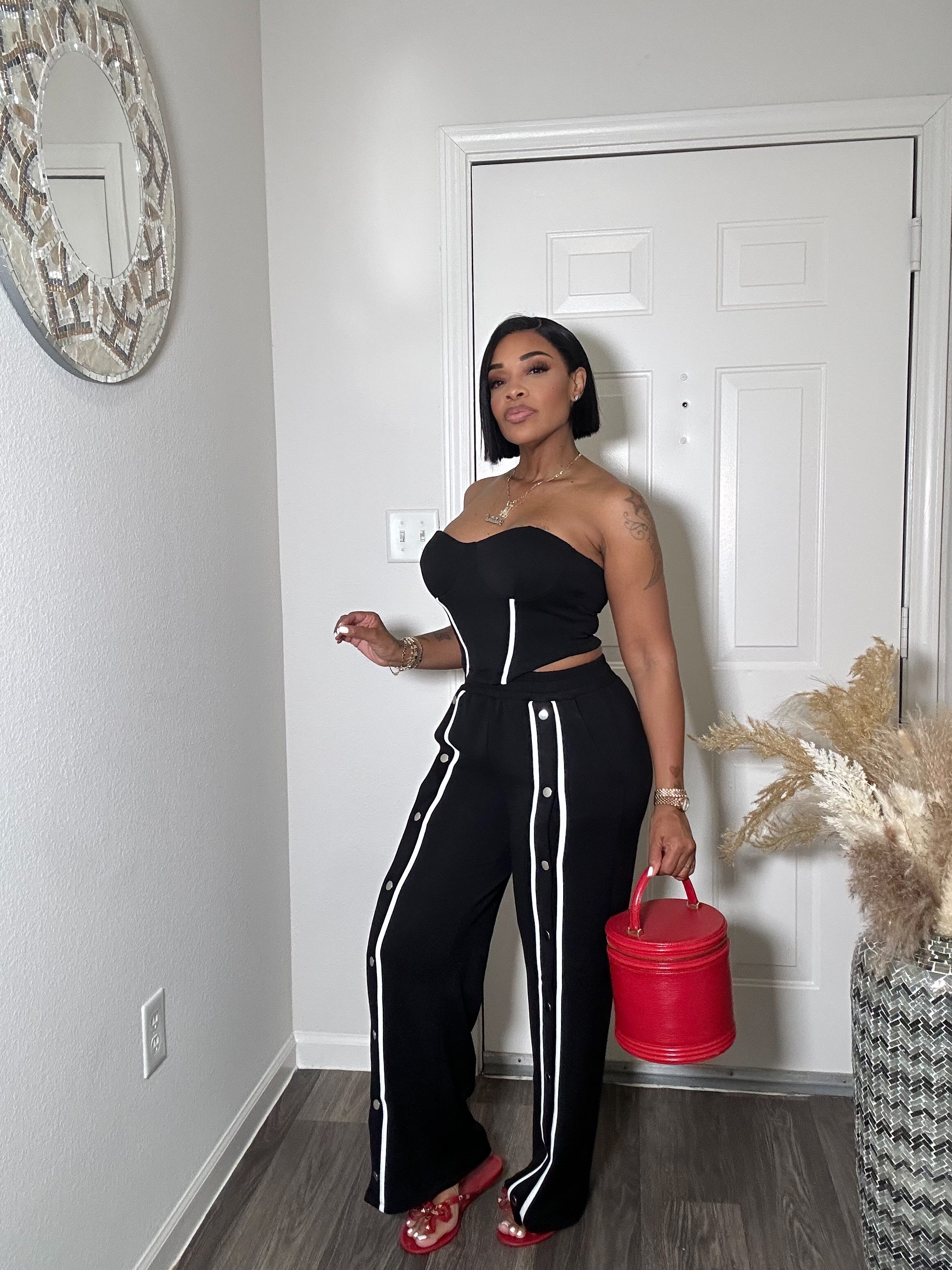 Athletic 2-pc Bustier & Pants Set