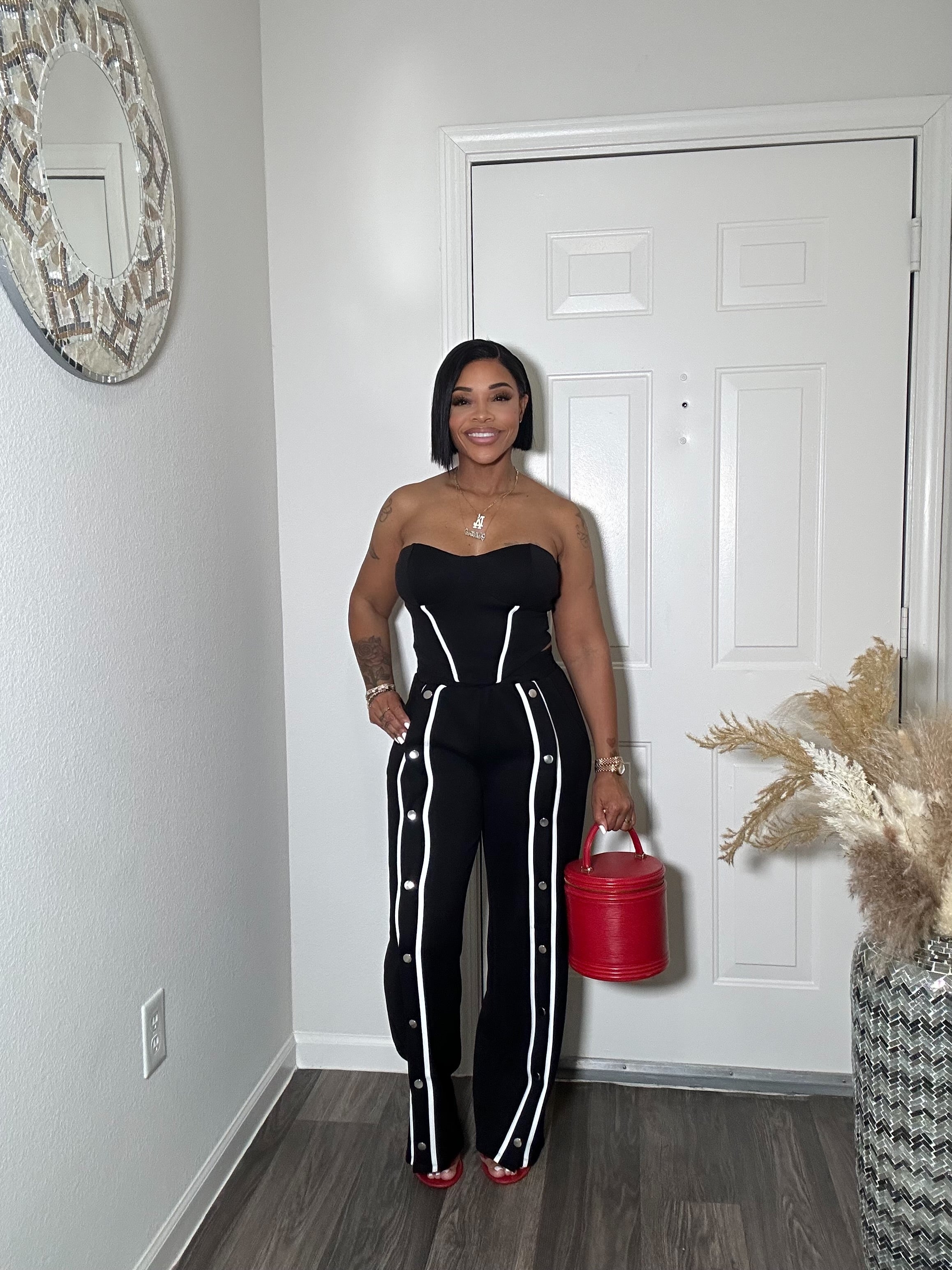 Athletic 2-pc Bustier & Pants Set