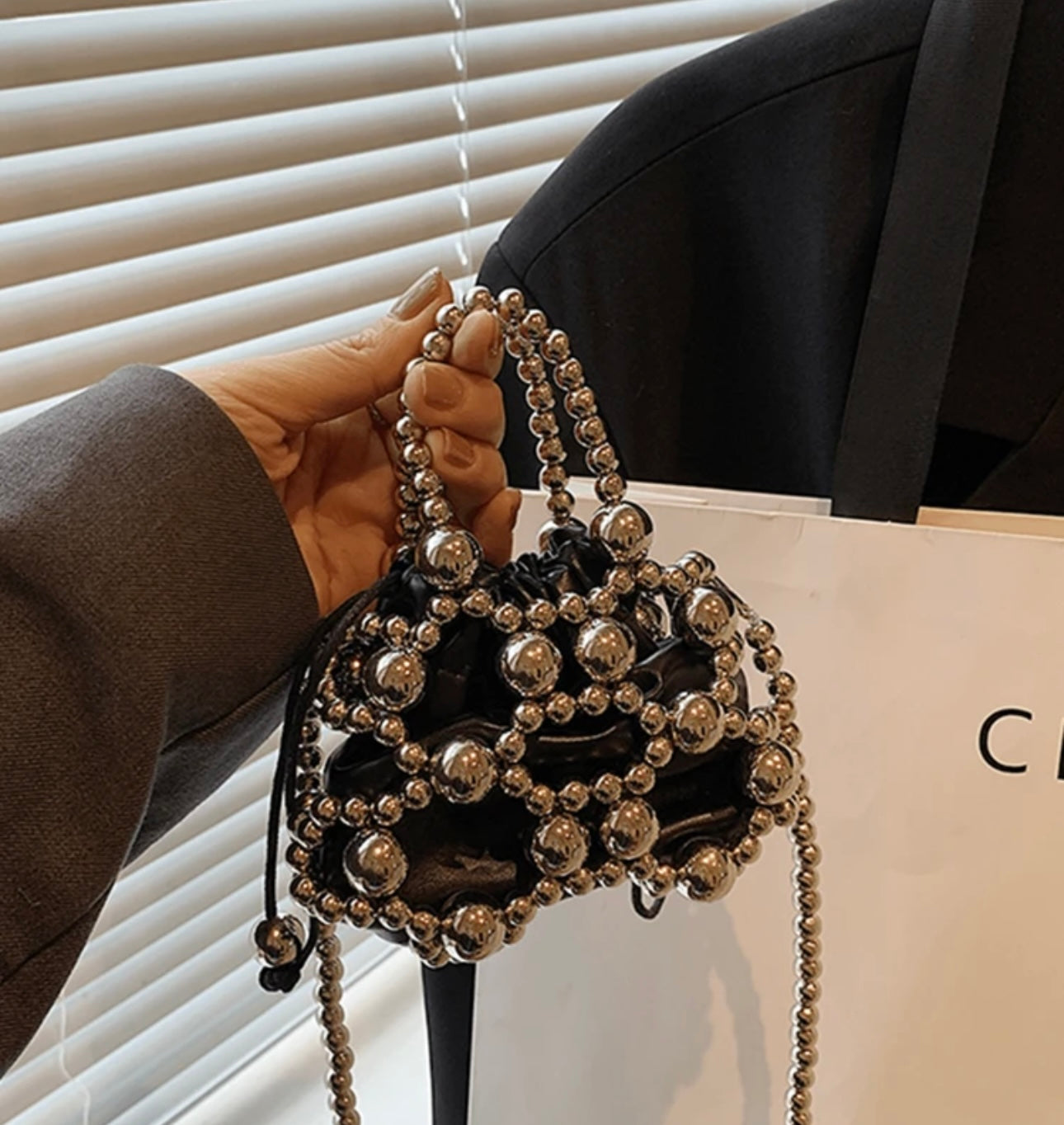 Silver Mini Evening Bag