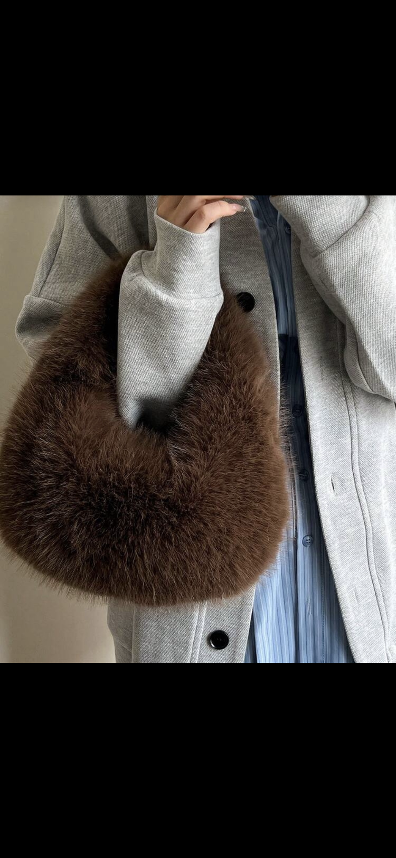 Chocolate Brown Fur Mini Bag